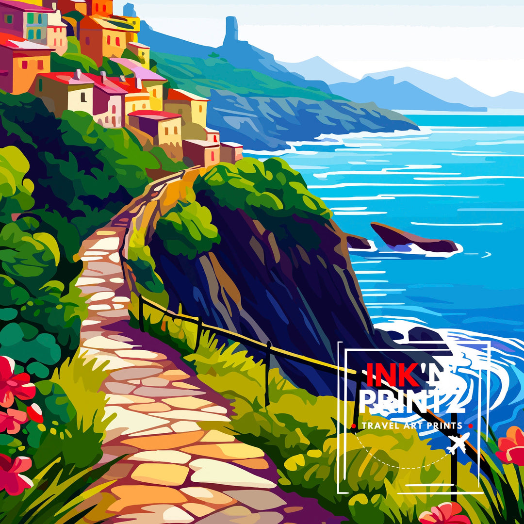 Cinque Terre Italy Travel Poster Cinque Terre