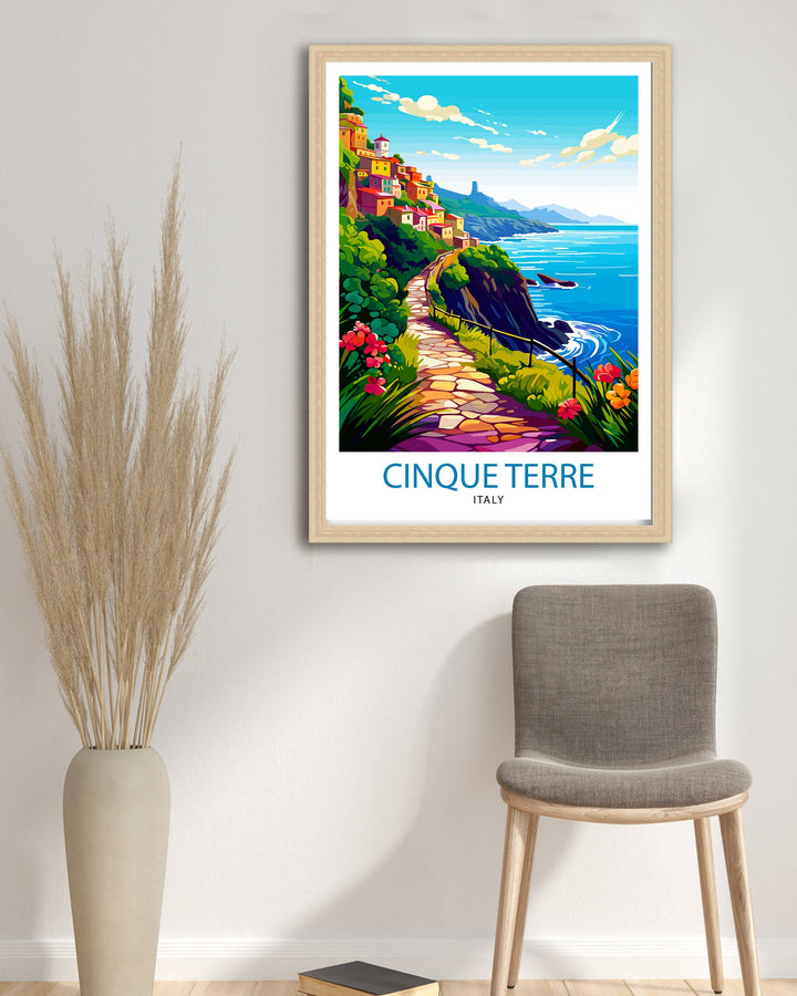 Cinque Terre Italy Travel Poster Cinque Terre