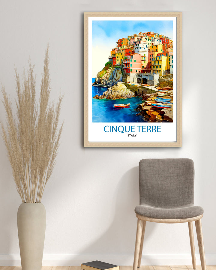 Cinque Terre Italy Travel Poster Cinque Terre