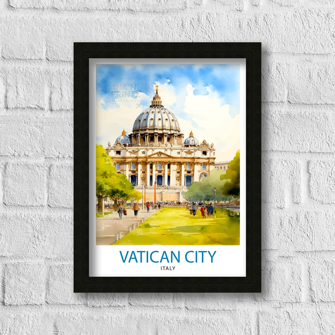 Vatican City Italy Travel Poster Vatican