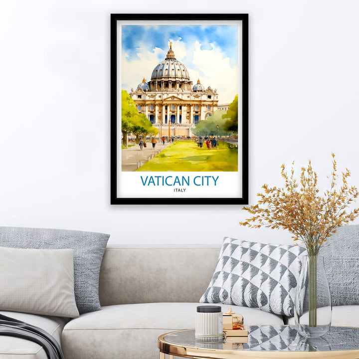 Vatican City Italy Travel Poster Vatican