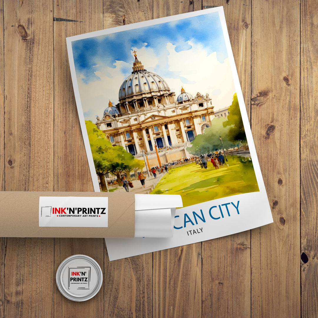 Vatican City Italy Travel Poster Vatican