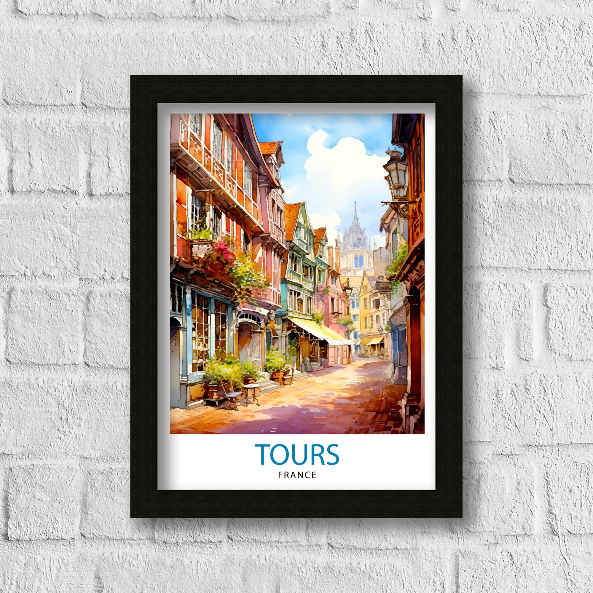 Tours France Travel Print Tours Wall Decor Tours Poster France Travel Prints Tours Art Print Tours Illustration Tours Wall Art
