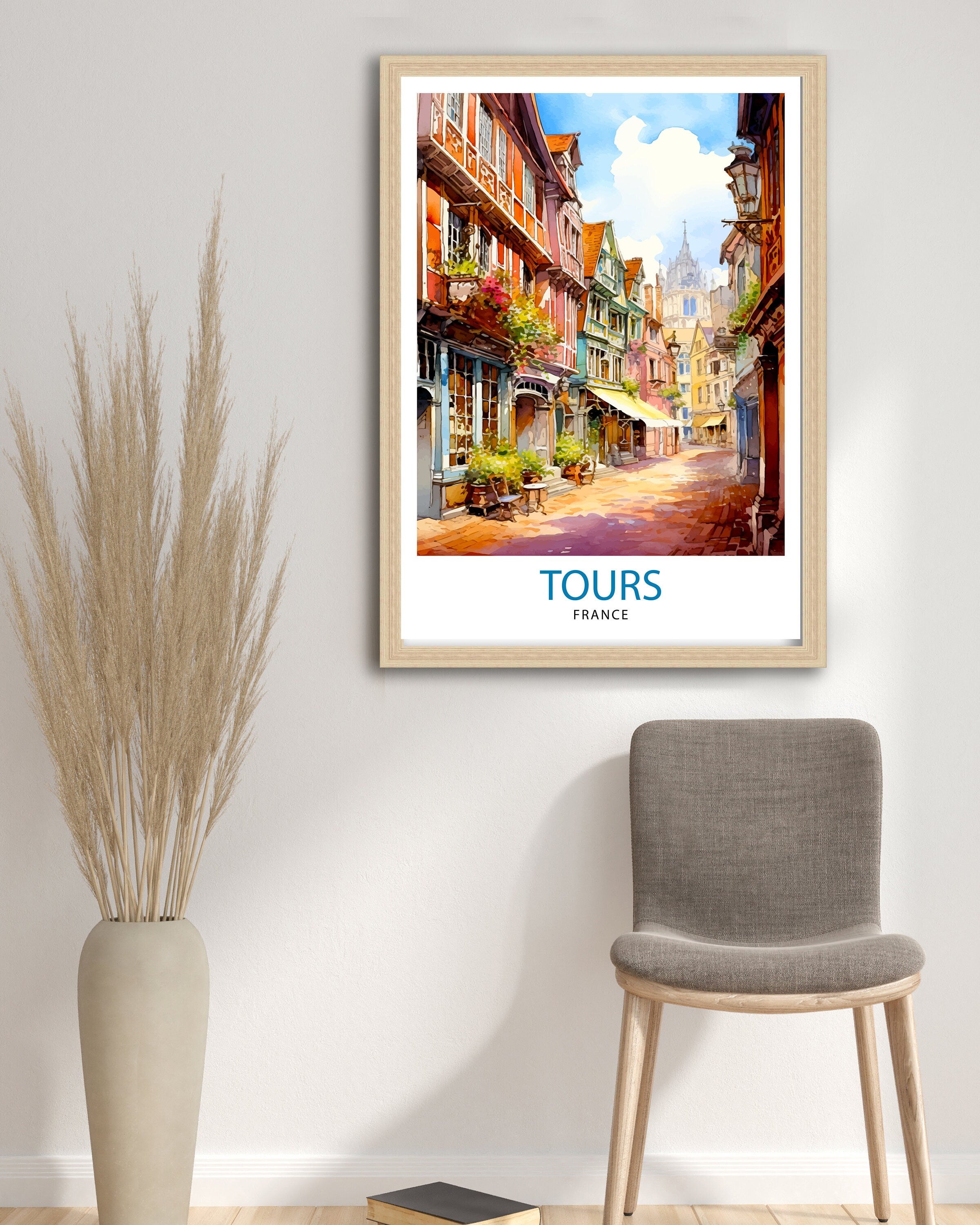 Tours France Travel Print Tours Wall Decor Tours Poster France Travel Prints Tours Art Print Tours Illustration Tours Wall Art