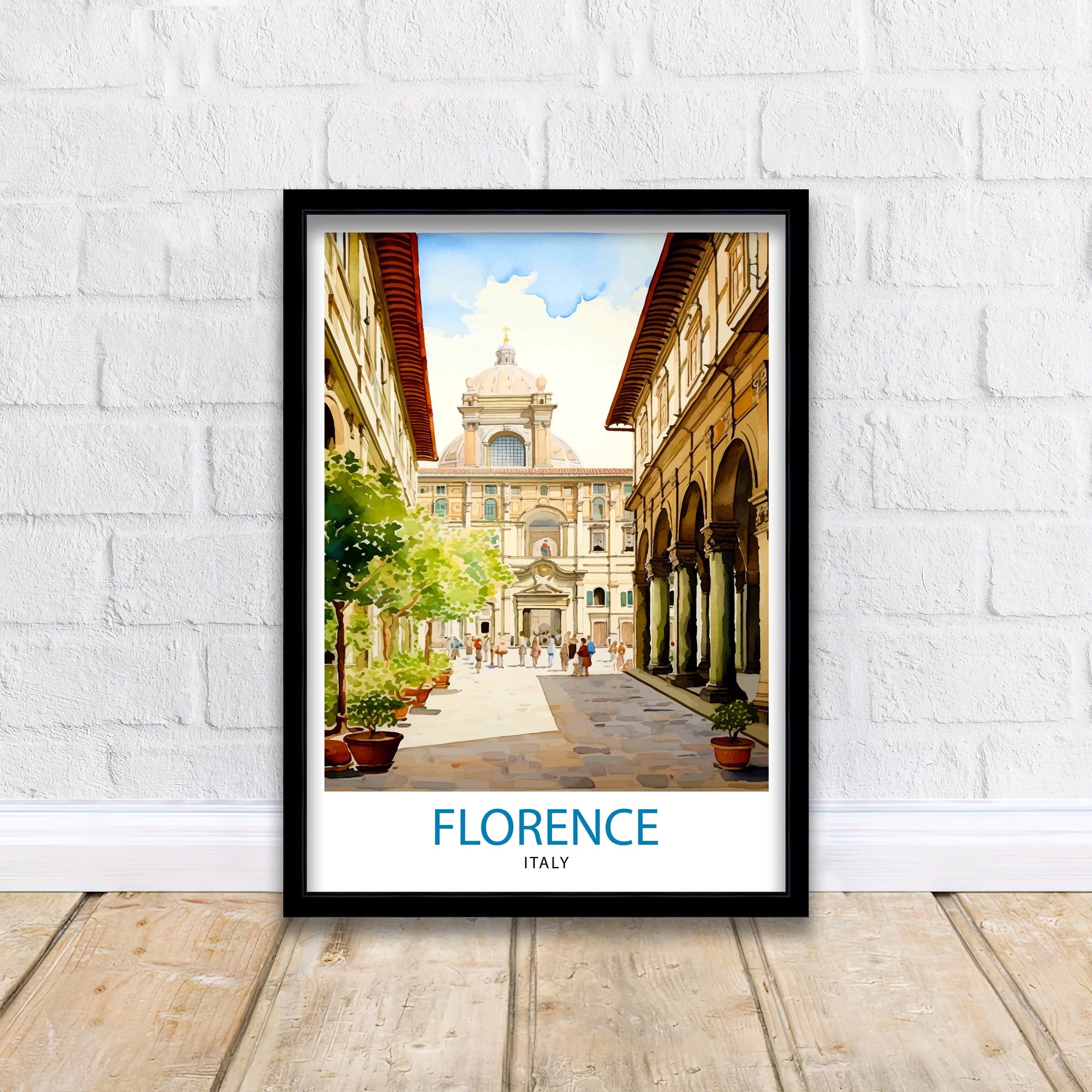 Florence Italy Travel Print Florence Wall Decor Florence Home Living Decor Florence Italy Illustration Travel Poster Gift for Florence