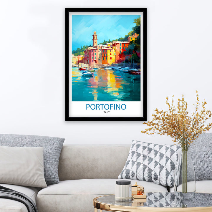 Portofino Italy Travel Poster Portofino Wall Decor Portofino Poster Italy Travel Posters Portofino Art Poster Portofino Illustration Portofino