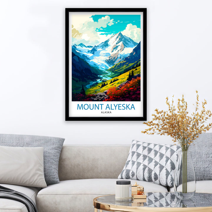 Mount Alyeska Alaska Travel Poster