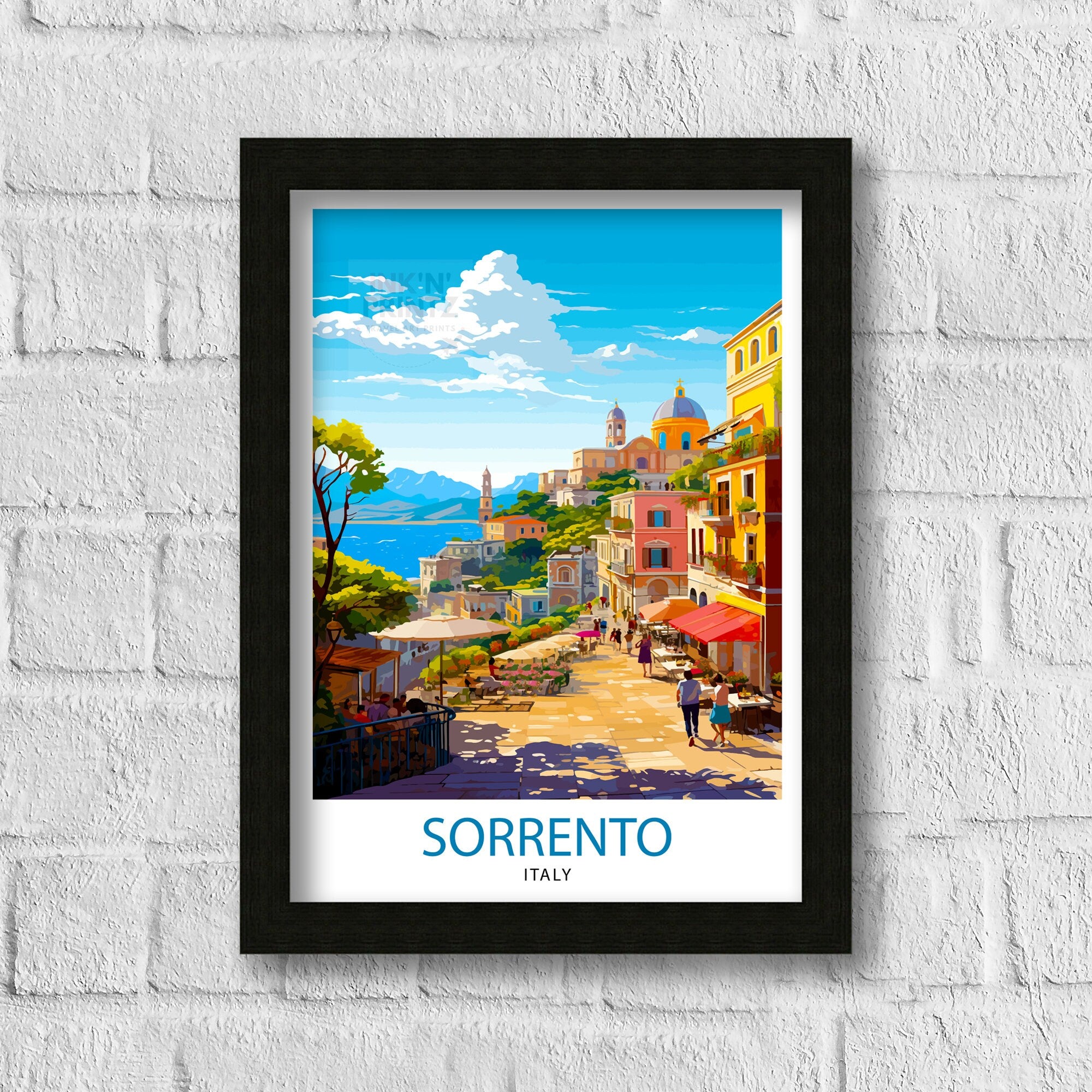 Sorrento Italy Travel Print Sorrento Wall Decor - Sorrento Poster Italy Travel Prints Sorrento Art Print Sorrento Italy Illustration