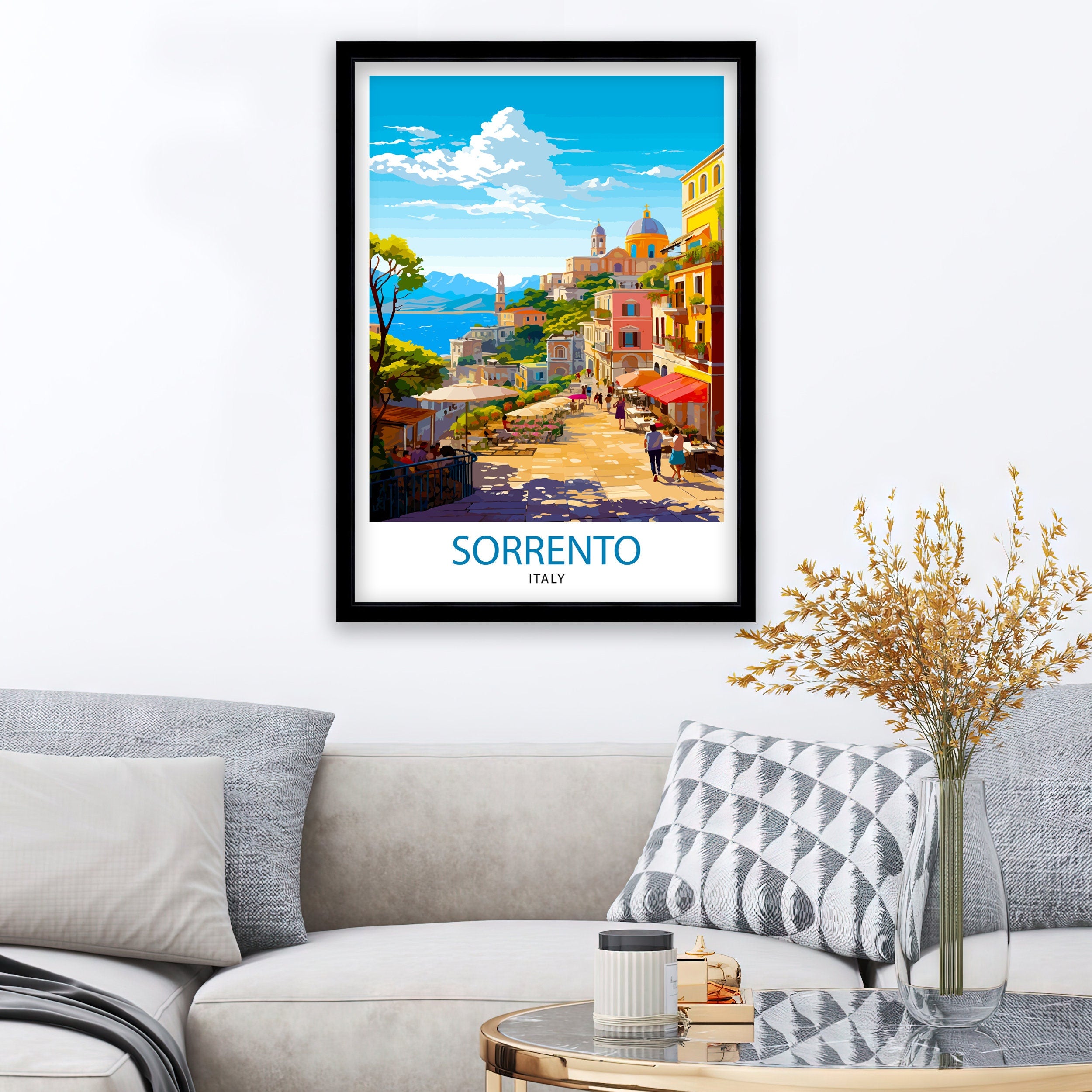 Sorrento Italy Travel Print Sorrento Wall Decor - Sorrento Poster Italy Travel Prints Sorrento Art Print Sorrento Italy Illustration