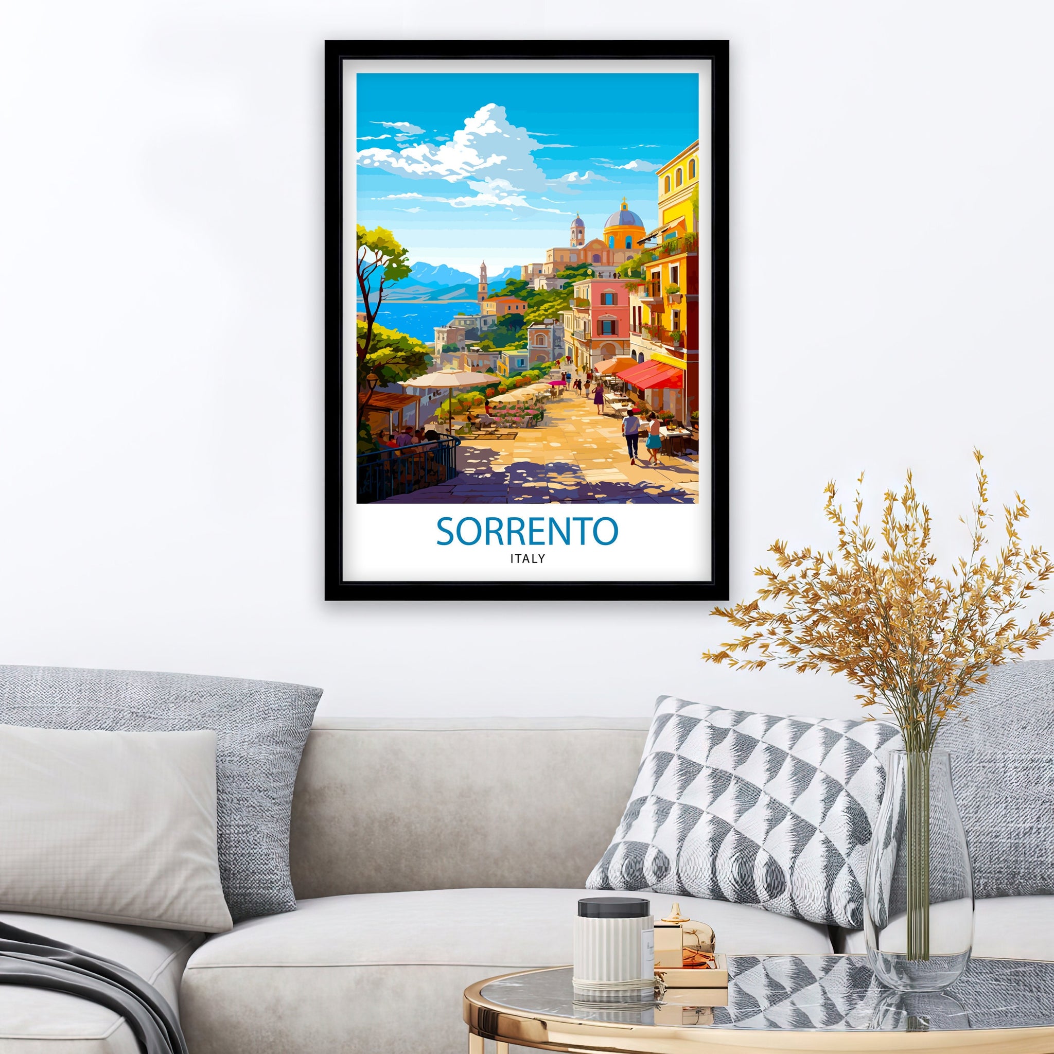Sorrento Italy Travel Print Sorrento Wall Decor - Sorrento Poster Italy Travel Prints Sorrento Art Print Sorrento Italy Illustration