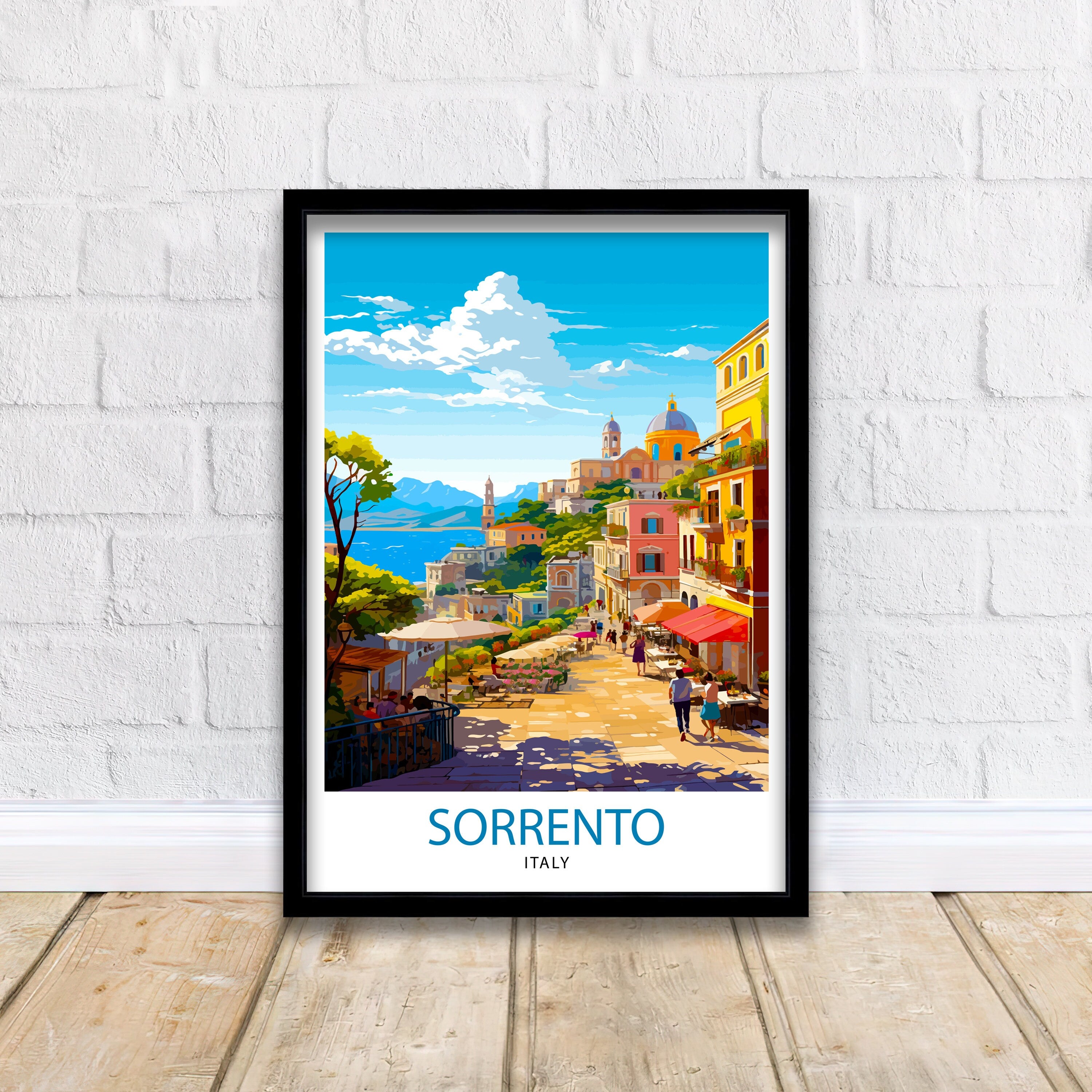 Sorrento Italy Travel Print Sorrento Wall Decor - Sorrento Poster Italy Travel Prints Sorrento Art Print Sorrento Italy Illustration