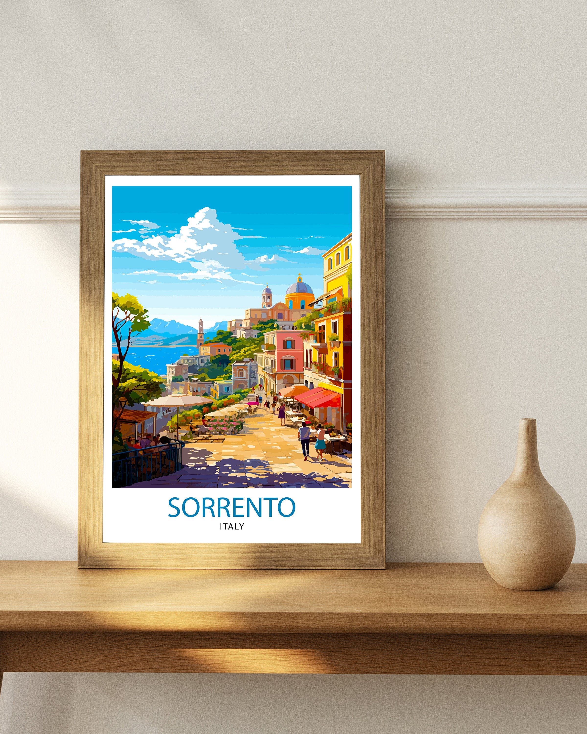 Sorrento Italy Travel Print Sorrento Wall Decor - Sorrento Poster Italy Travel Prints Sorrento Art Print Sorrento Italy Illustration