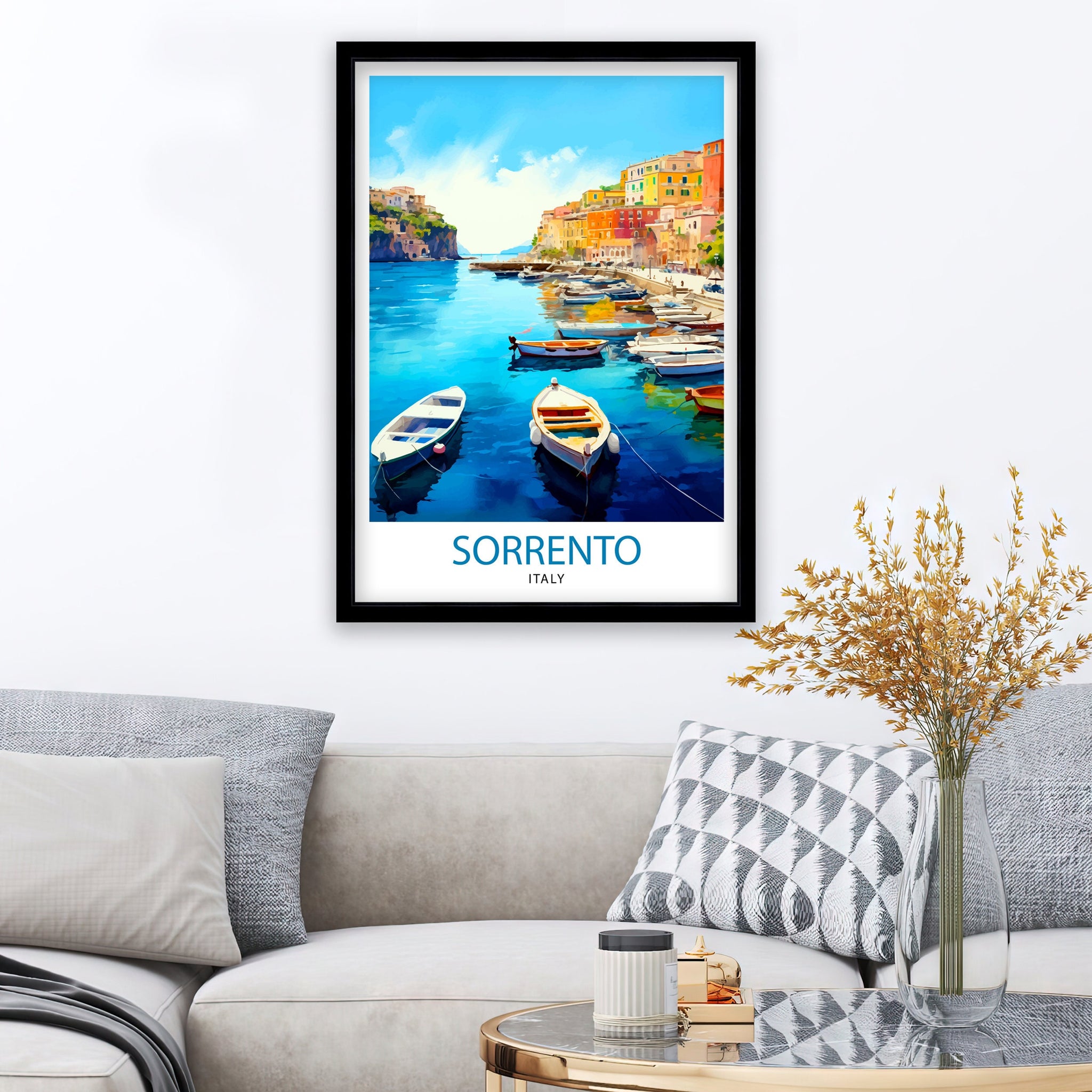 Sorrento Italy Travel Print Sorrento Wall Decor - Sorrento Poster Italy Travel Prints Sorrento Art Print Sorrento Italy Illustration