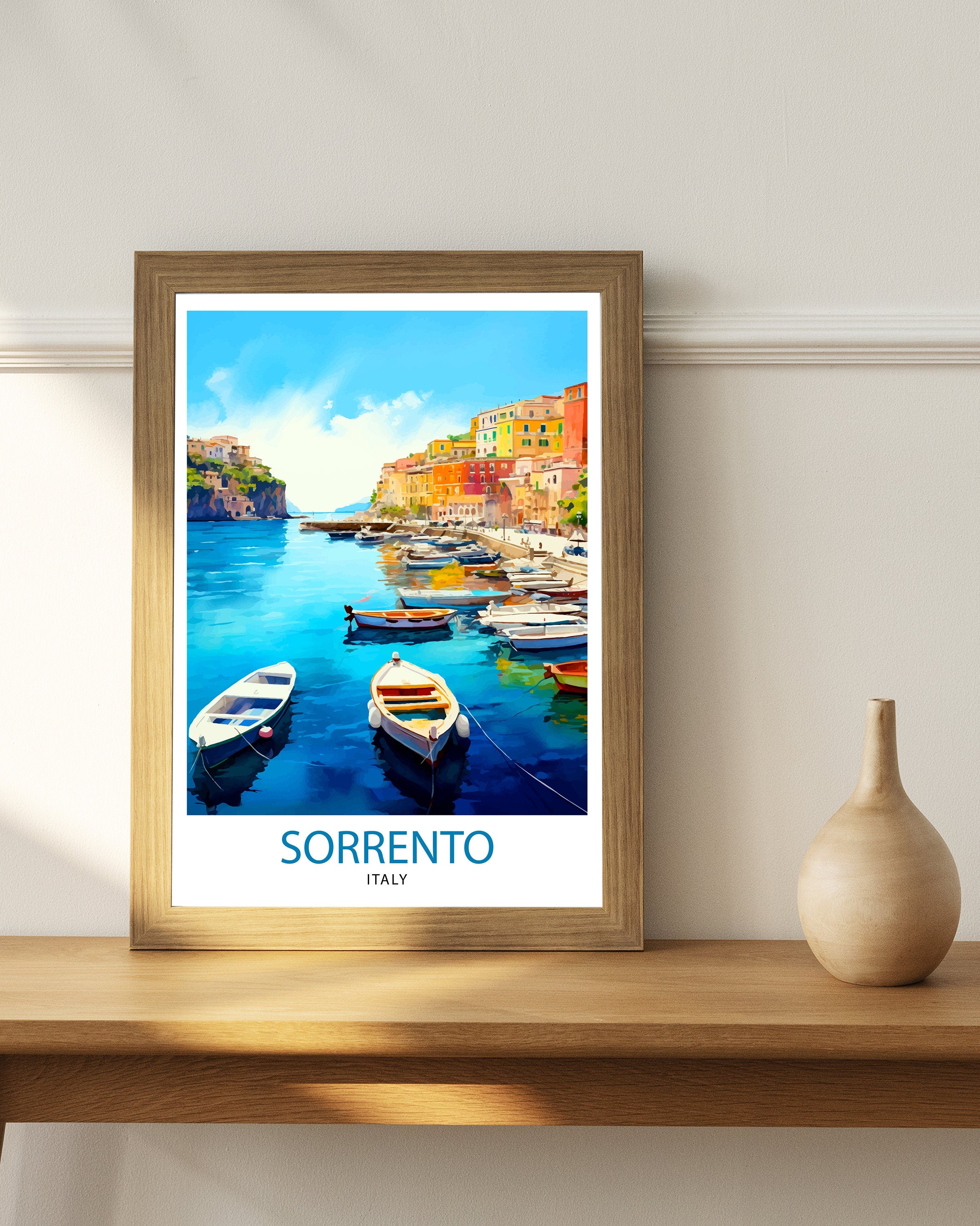 Sorrento Italy Travel Print Sorrento Wall Decor - Sorrento Poster Italy Travel Prints Sorrento Art Print Sorrento Italy Illustration