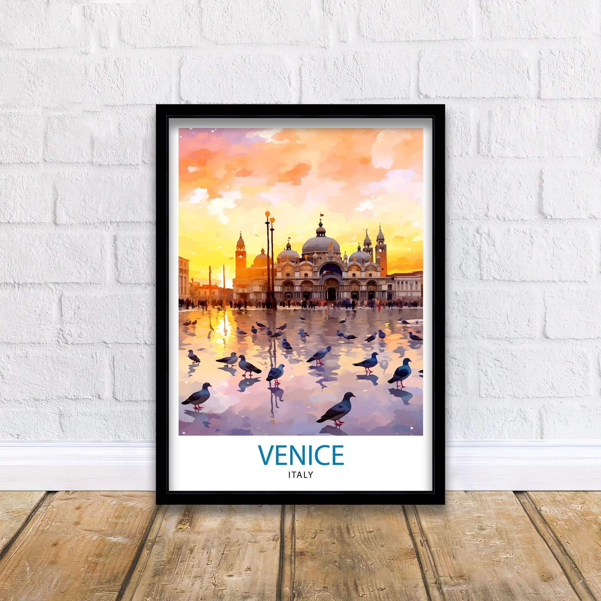 Venice Travel Print Venice Wall Decor Venice Home Living Decor Venice Italy City Print Capital City Venice Canal Poster Venice Illustration