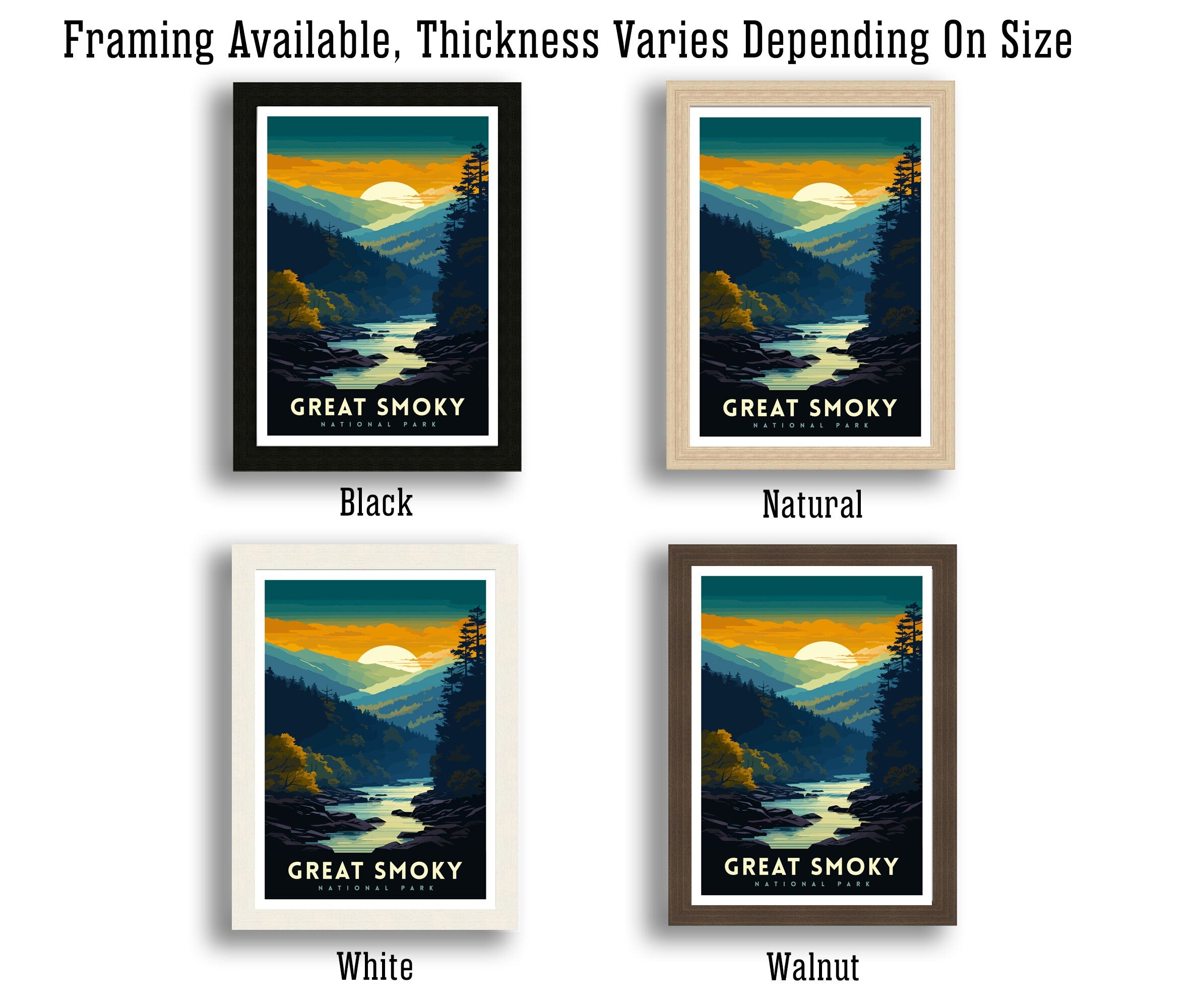 Great Smoky Mountains National Park Travel Poster | USA Wall Art