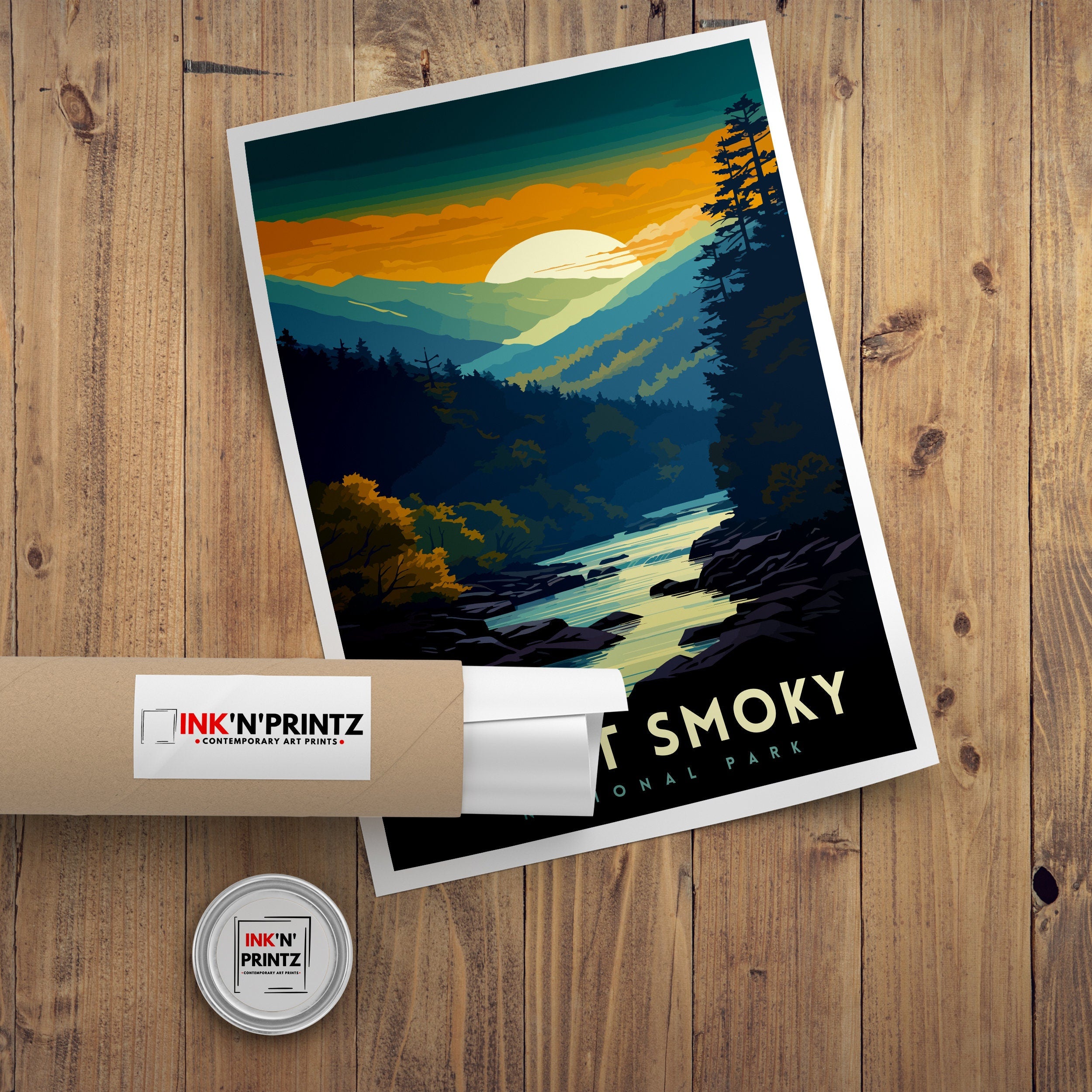 Great Smoky Mountains National Park Travel Poster | USA Wall Art