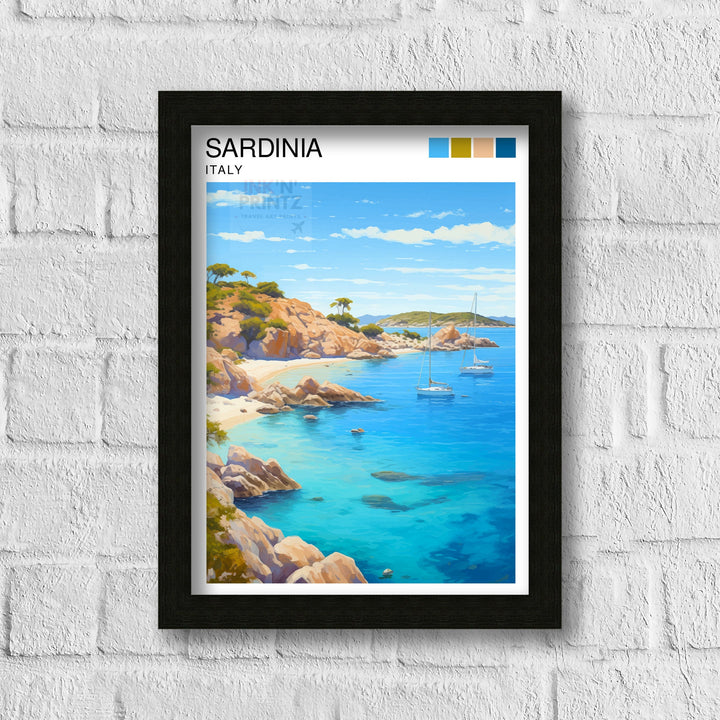 Sardinia Italy Travel Poster Sardinia