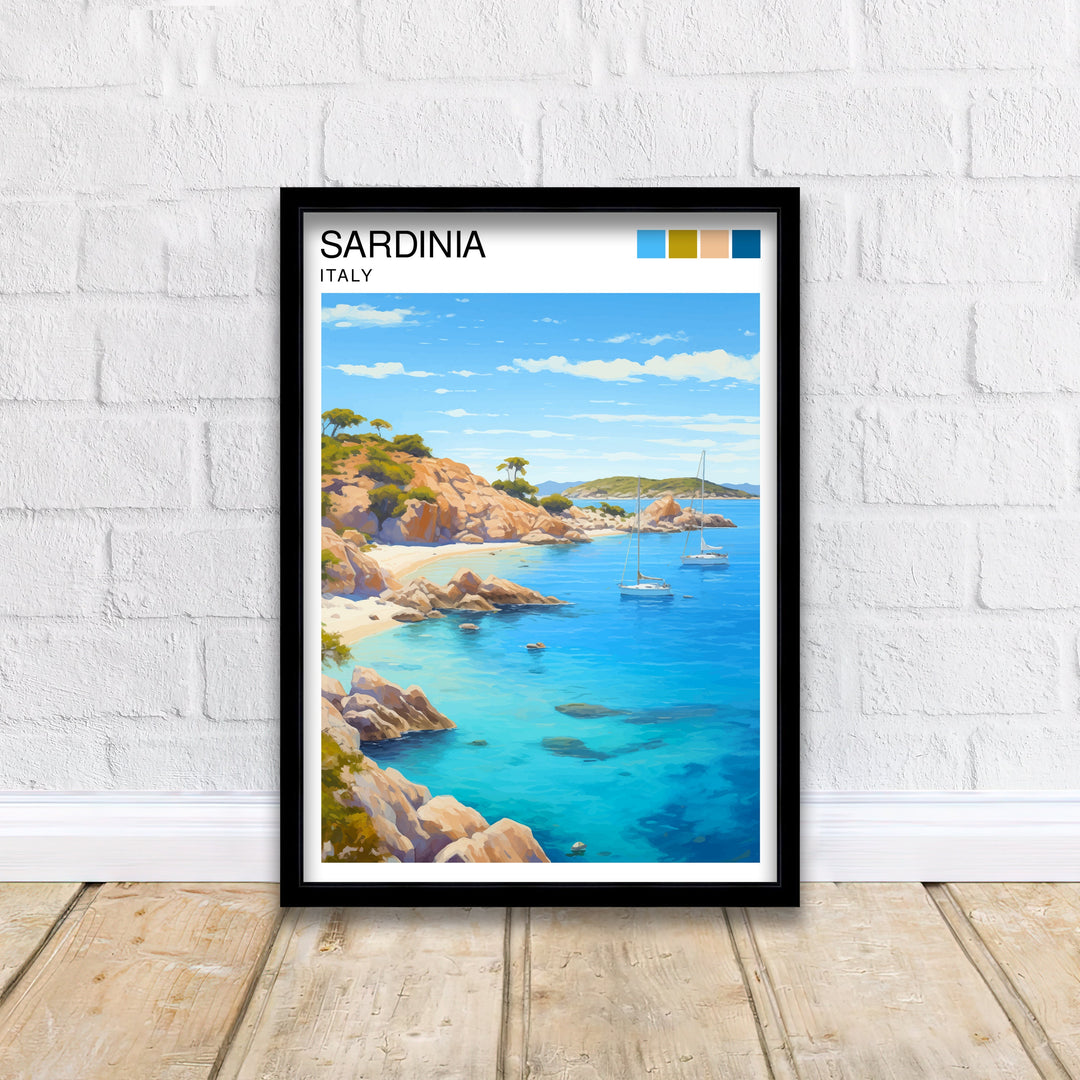 Sardinia Italy Travel Poster Sardinia