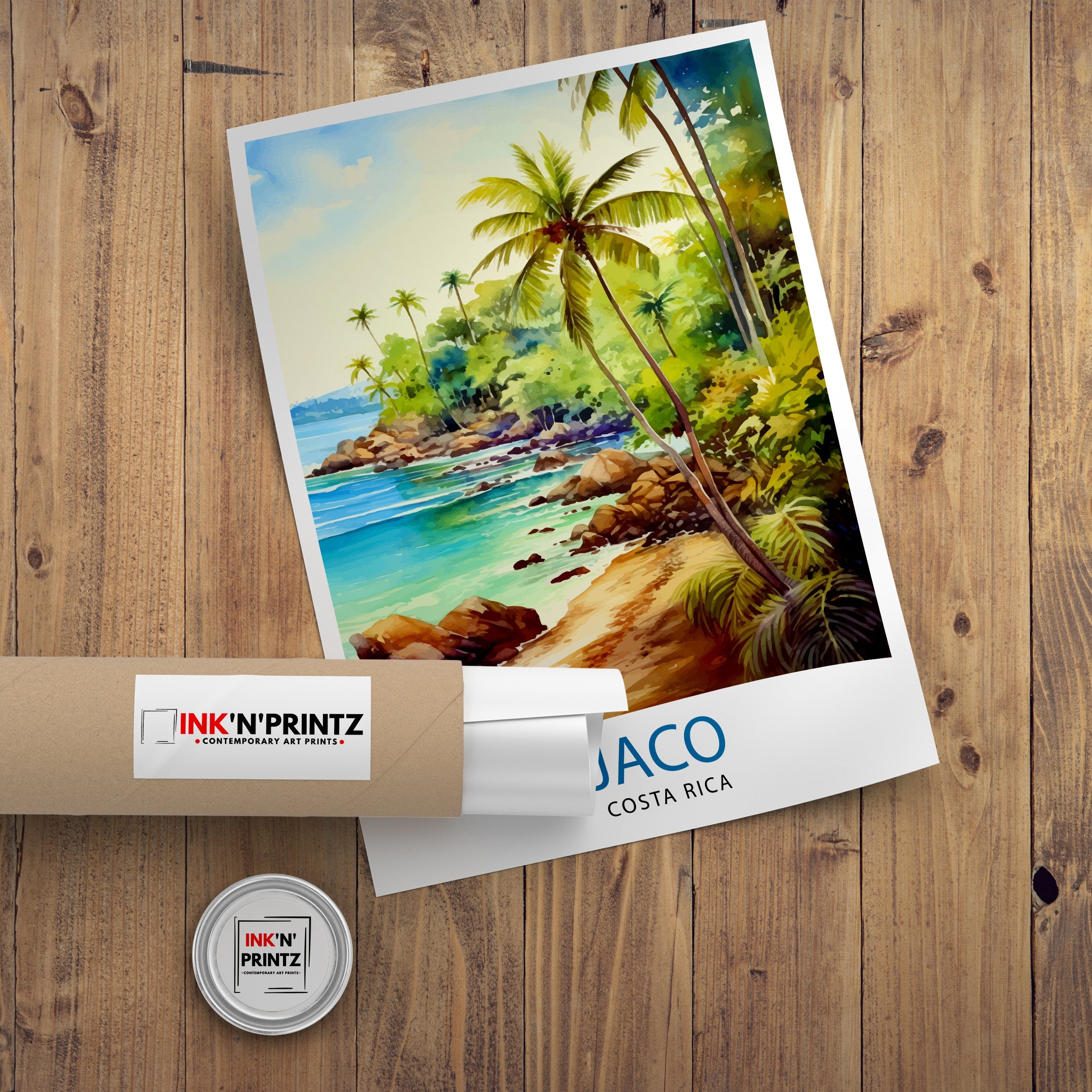 Jaco Costa Rica Print Surf Paradise Art Tropical Beach Wall Art Jaco Beach Poster Costa Rican Coast Decor Pura Vida Lifestyle Illustration