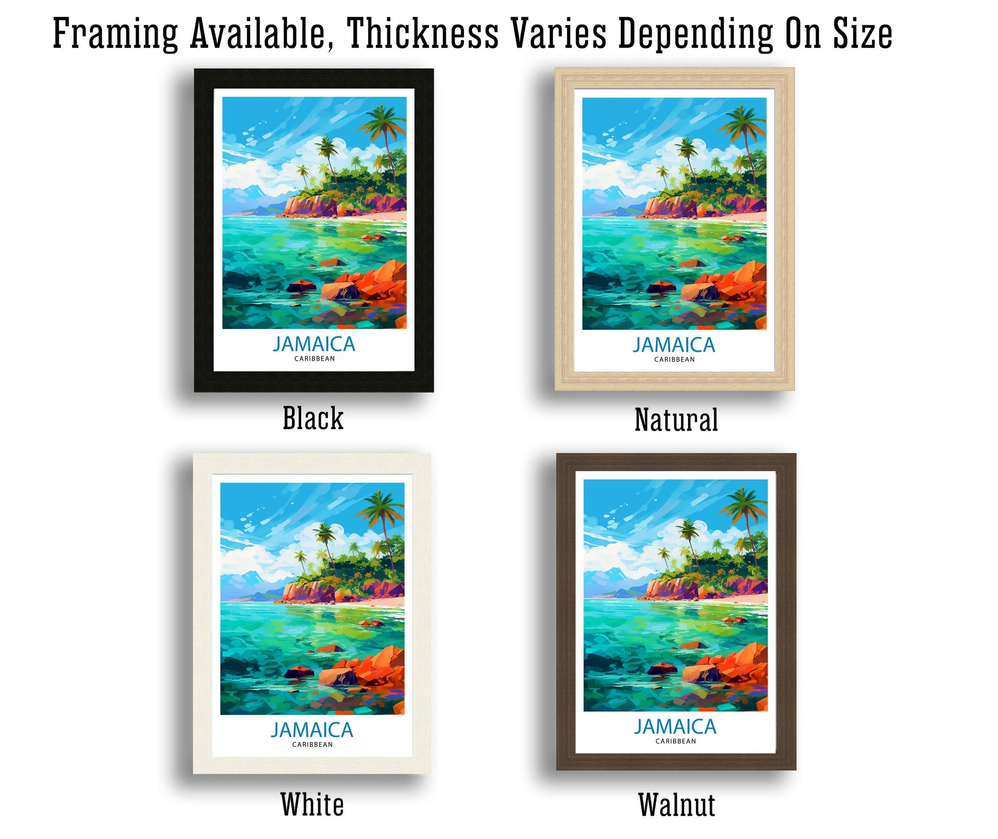 Jamaica Travel Print , Jamaica Wall Art Jamaica Poster, Jamaica Home Decor Jamaica Illustration, Travel Poster Jamaica Gift, Jamaica Wall