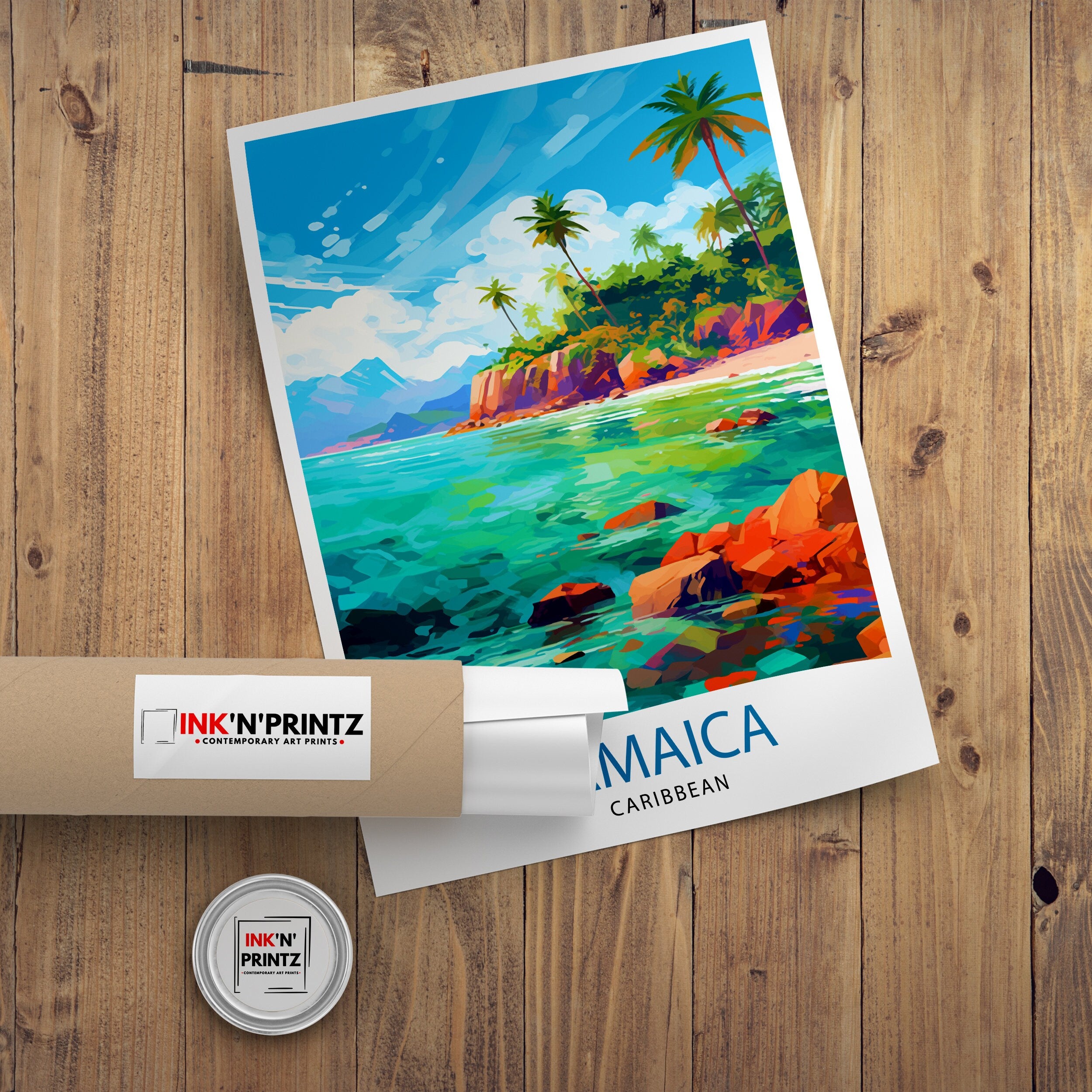 Jamaica Travel Print , Jamaica Wall Art Jamaica Poster, Jamaica Home Decor Jamaica Illustration, Travel Poster Jamaica Gift, Jamaica Wall