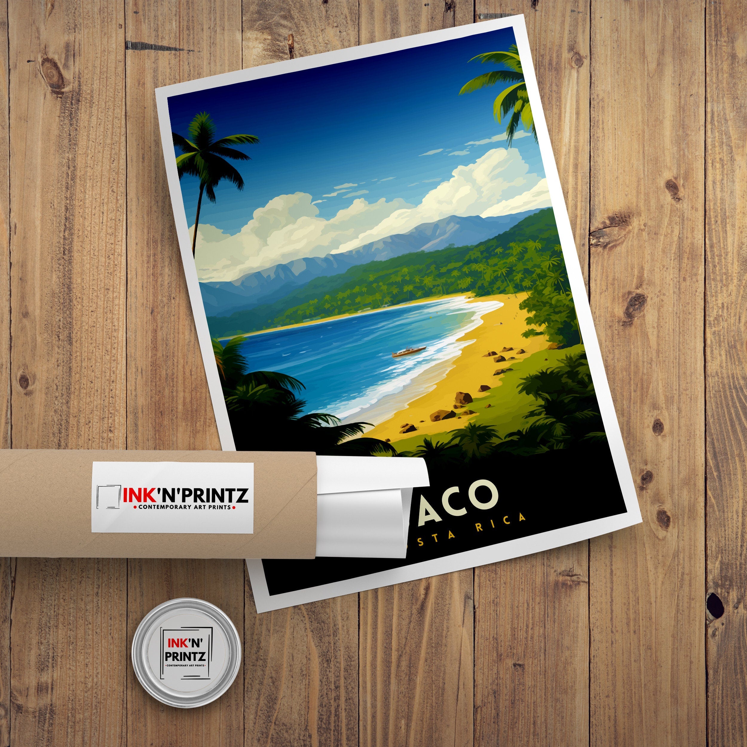 Jaco Costa Rica Print Surf Paradise Art Tropical Beach Wall Art Jaco Beach Poster Costa Rican Coast Decor Pura Vida Lifestyle Illustration