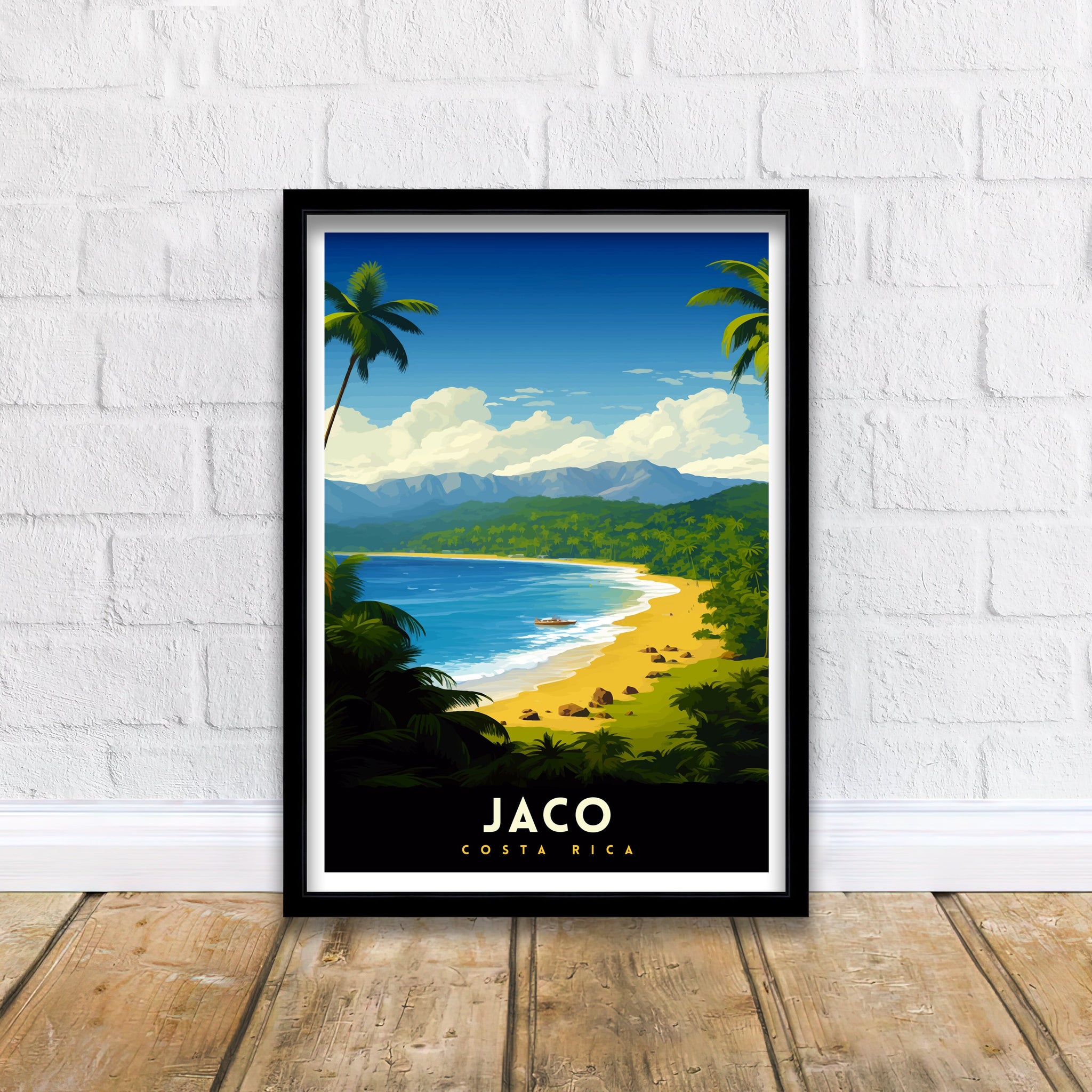 Jaco Costa Rica Print Surf Paradise Art Tropical Beach Wall Art Jaco Beach Poster Costa Rican Coast Decor Pura Vida Lifestyle Illustration