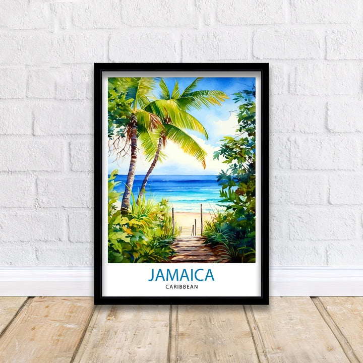 Jamaica Travel Poster , Jamaica Wall Art Jamaica Poster, Jamaica Home Decor Jamaica Illustration, Travel Poster Jamaica Gift, Jamaica Wall