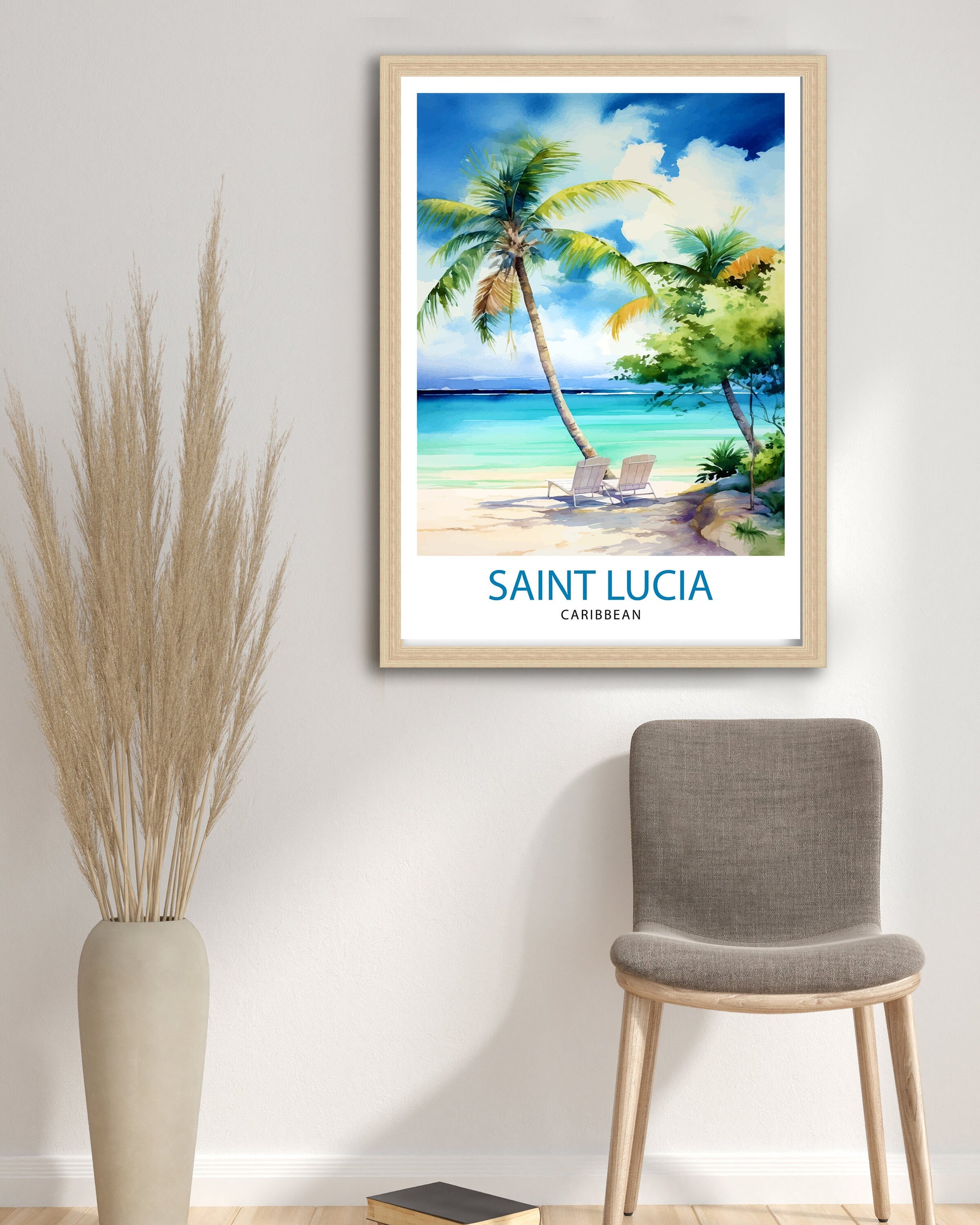 St Lucia Travel Print | Caribbean | St Lucia Print | St Lucia Art | St Lucia Poster | Saint Lucia Print | St Lucia Wall Art | Saint Lucia