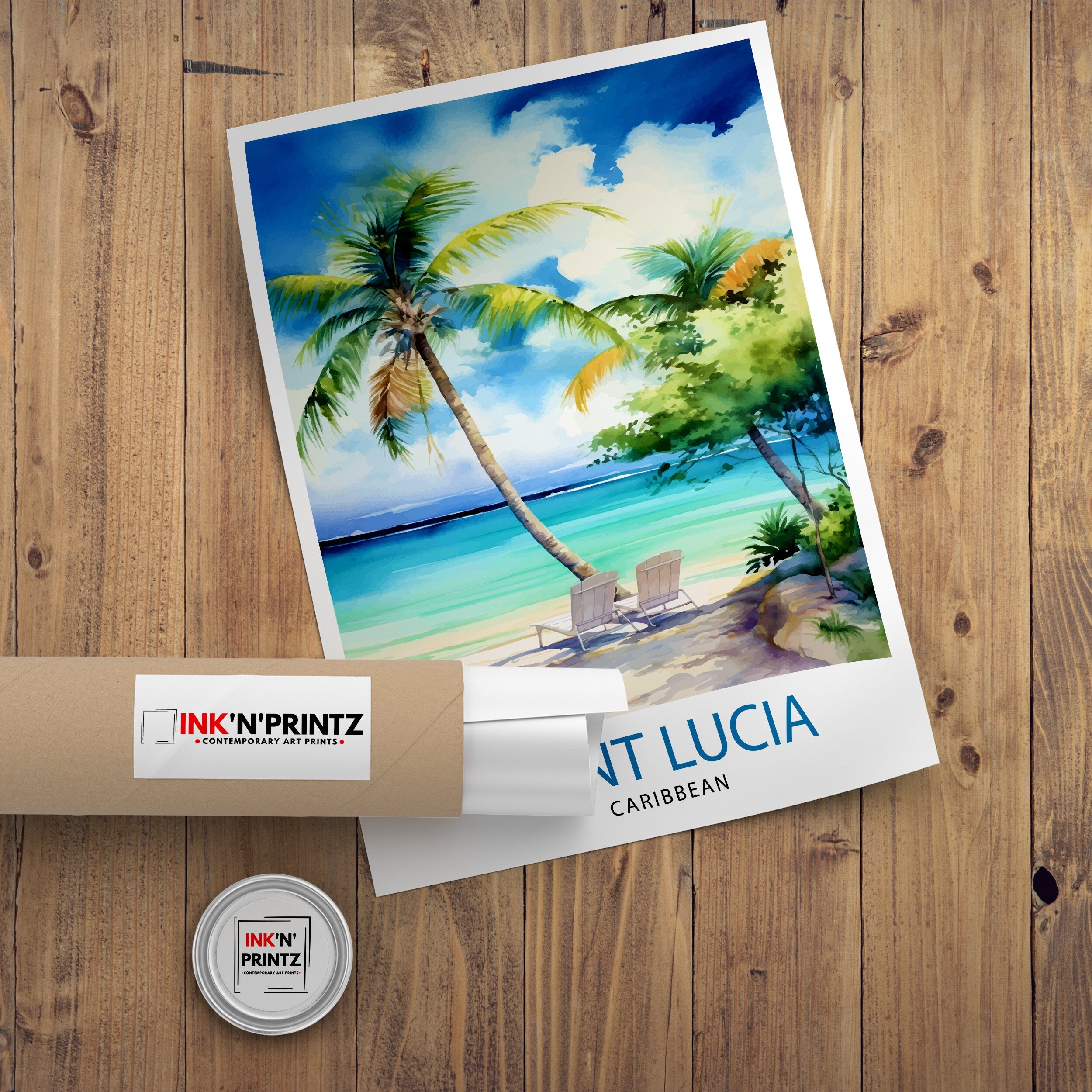 St Lucia Travel Print | Caribbean | St Lucia Print | St Lucia Art | St Lucia Poster | Saint Lucia Print | St Lucia Wall Art | Saint Lucia