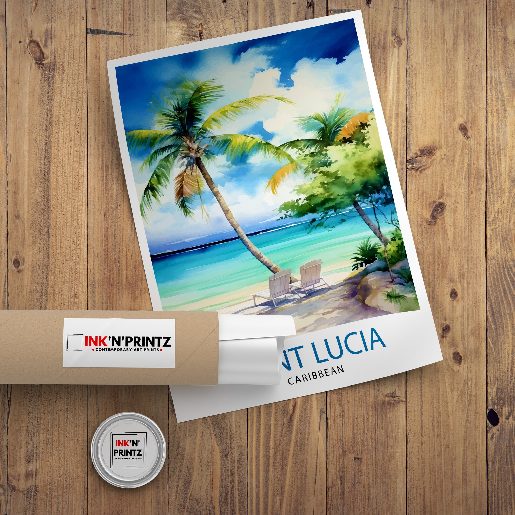 St Lucia Travel Print | Caribbean | St Lucia Print | St Lucia Art | St Lucia Poster | Saint Lucia Print | St Lucia Wall Art | Saint Lucia