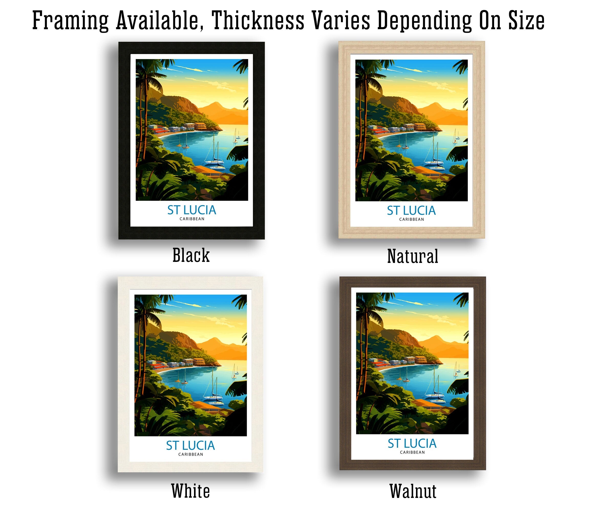St Lucia Travel Print | Caribbean | St Lucia Print | St Lucia Art | St Lucia Poster | Saint Lucia Print | St Lucia Wall Art | Saint Lucia