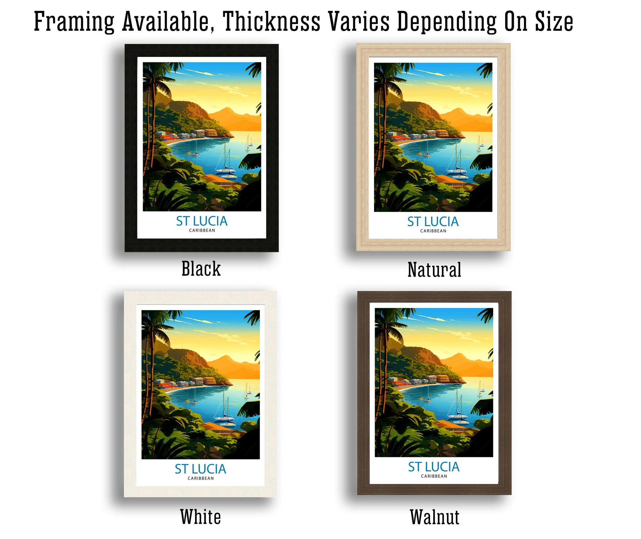 St Lucia Travel Print | Caribbean | St Lucia Print | St Lucia Art | St Lucia Poster | Saint Lucia Print | St Lucia Wall Art | Saint Lucia