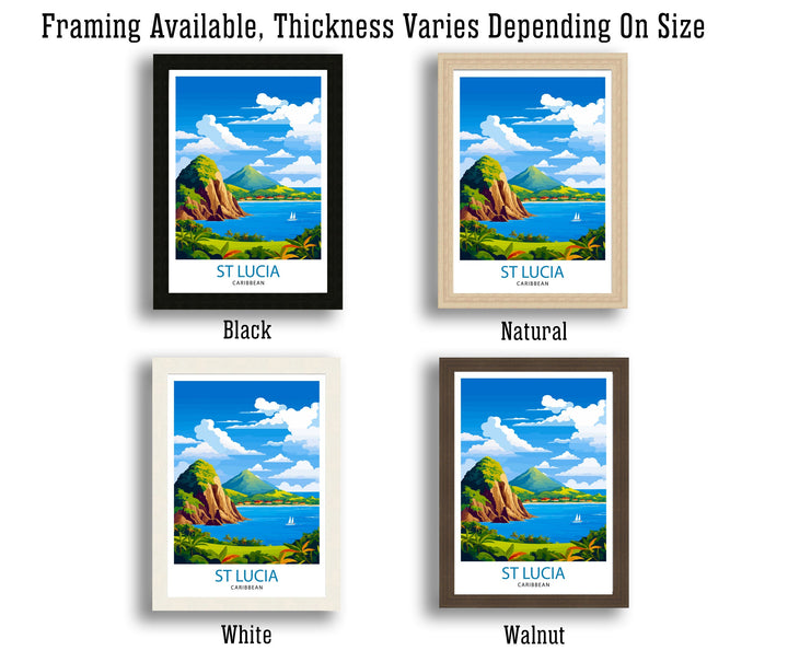 St Lucia Travel Print | Caribbean | St Lucia Print | St Lucia Art | St Lucia Poster | Saint Lucia Print | St Lucia Wall Art | Saint Lucia