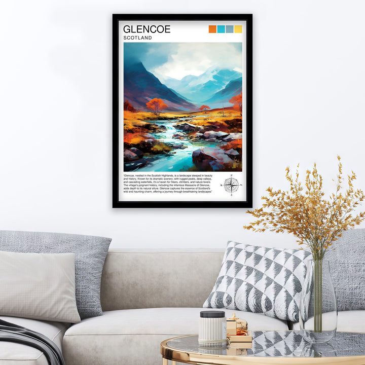 Glencoe Scotland Travel Print Glencoe Wall Art Glencoe Scotland Landscape Print Scotland Travel Poster Scottish Highlands Print
