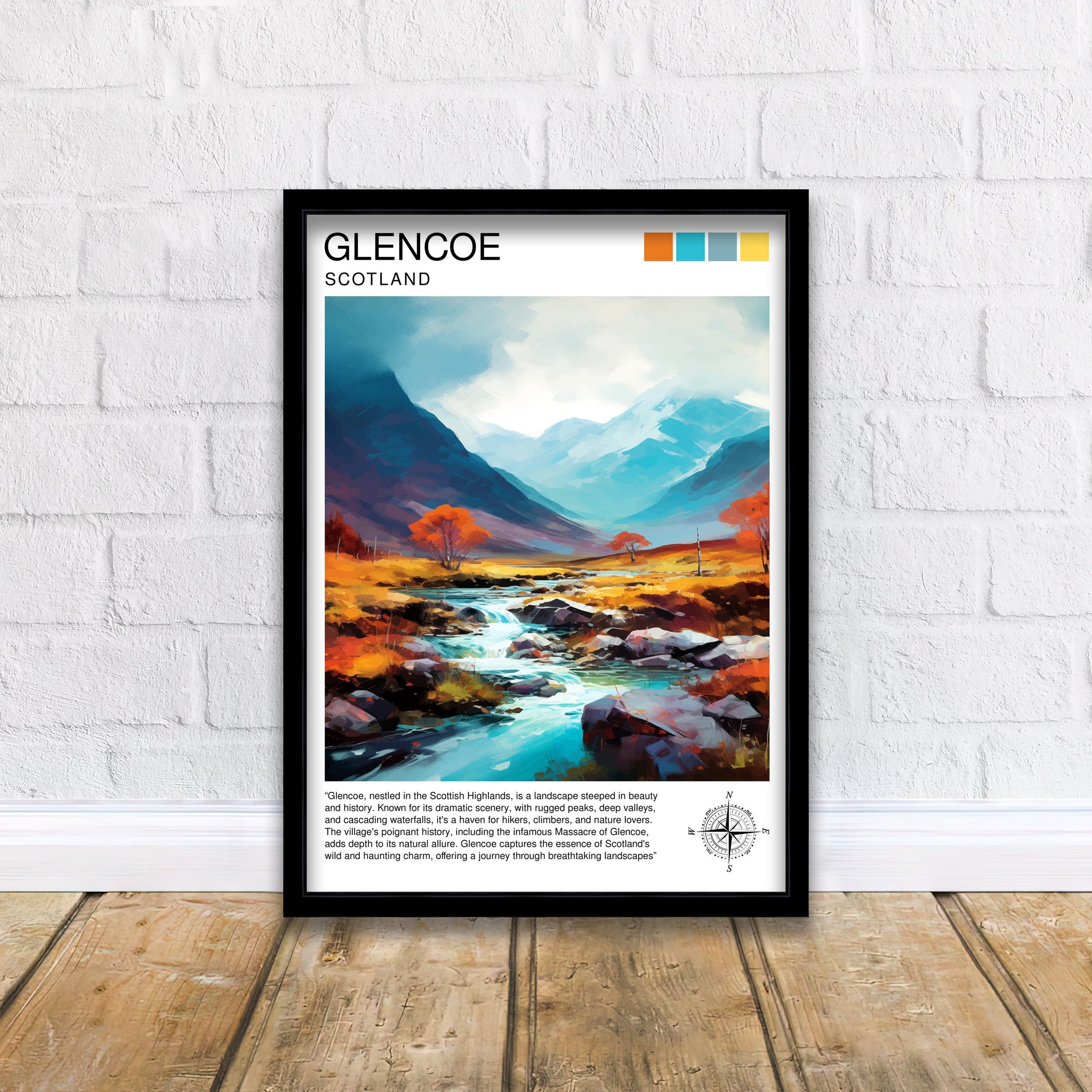 Glencoe Scotland Travel Print Glencoe Wall Art Glencoe Scotland Landscape Print Scotland Travel Poster Scottish Highlands Print