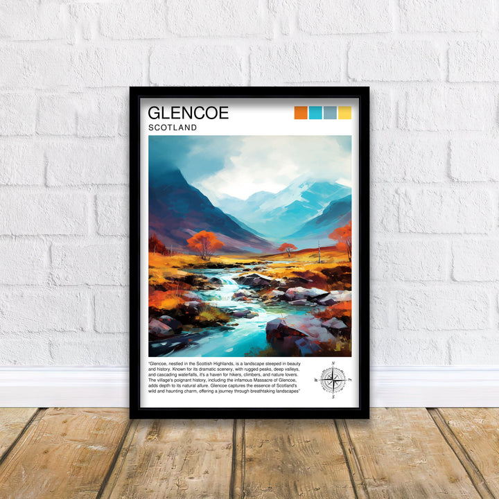 Glencoe Scotland Travel Print Glencoe Wall Art Glencoe Scotland Landscape Print Scotland Travel Poster Scottish Highlands Print
