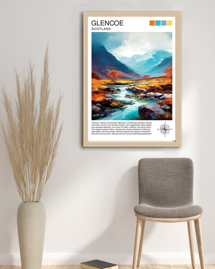 Glencoe Scotland Travel Print Glencoe Wall Art Glencoe Scotland Landscape Print Scotland Travel Poster Scottish Highlands Print