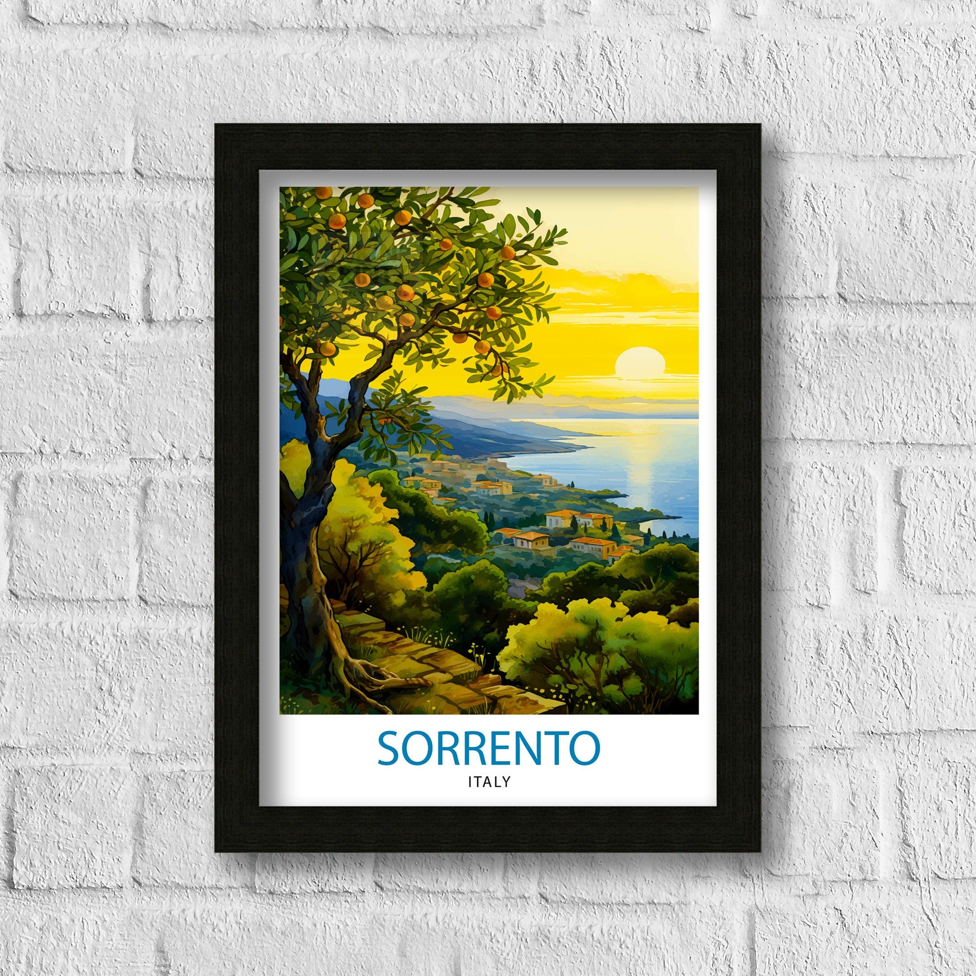 Sorrento Italy Travel Print Sorrento Wall Decor - Sorrento Poster Italy Travel Prints Sorrento Art Print Sorrento Italy Illustration