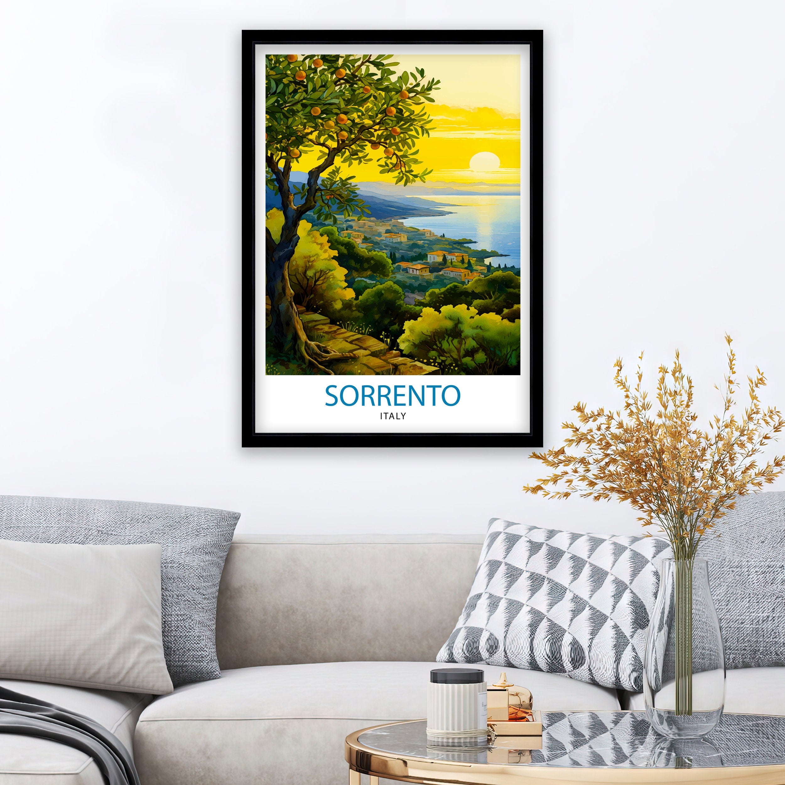 Sorrento Italy Travel Print Sorrento Wall Decor - Sorrento Poster Italy Travel Prints Sorrento Art Print Sorrento Italy Illustration