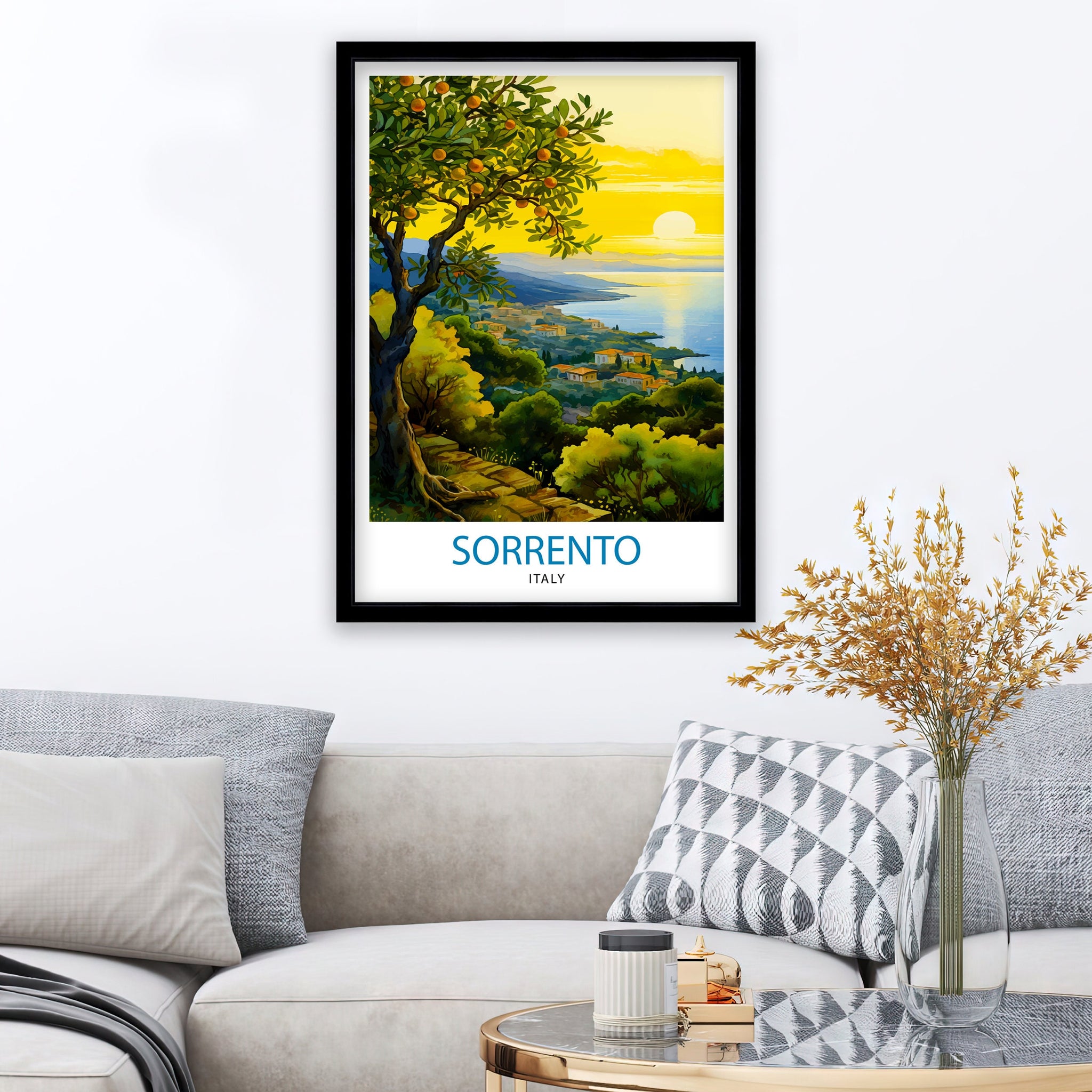 Sorrento Italy Travel Print Sorrento Wall Decor - Sorrento Poster Italy Travel Prints Sorrento Art Print Sorrento Italy Illustration