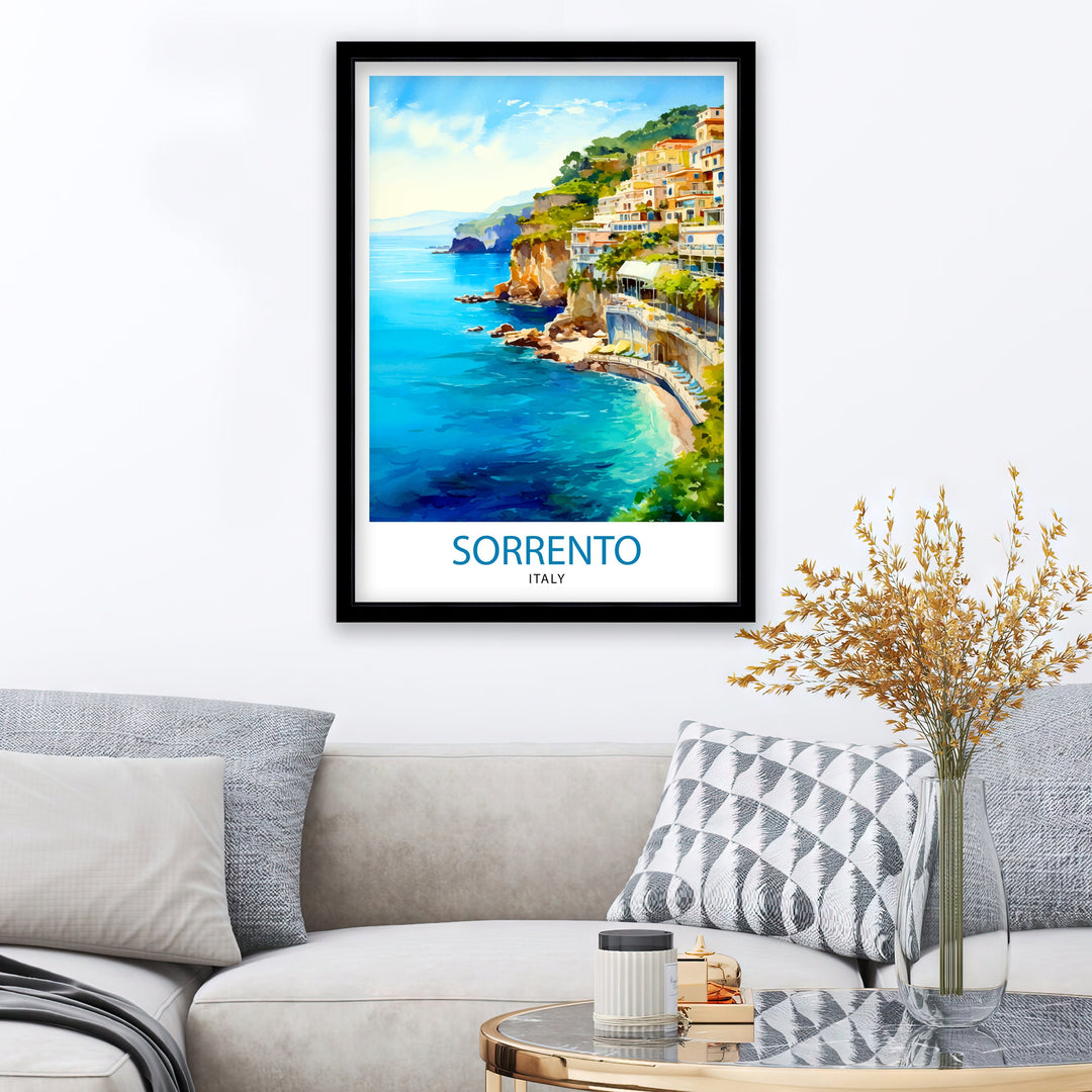 Sorrento Italy Travel Print Sorrento Wall Decor - Sorrento Poster Italy Travel Prints Sorrento Art Print Sorrento Italy Illustration