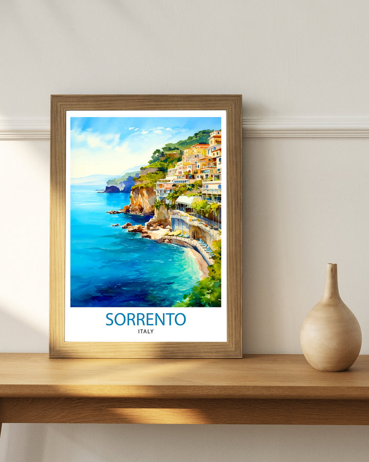 Sorrento Italy Travel Print Sorrento Wall Decor - Sorrento Poster Italy Travel Prints Sorrento Art Print Sorrento Italy Illustration