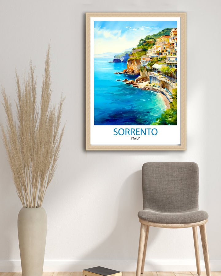Sorrento Italy Travel Print Sorrento Wall Decor - Sorrento Poster Italy Travel Prints Sorrento Art Print Sorrento Italy Illustration
