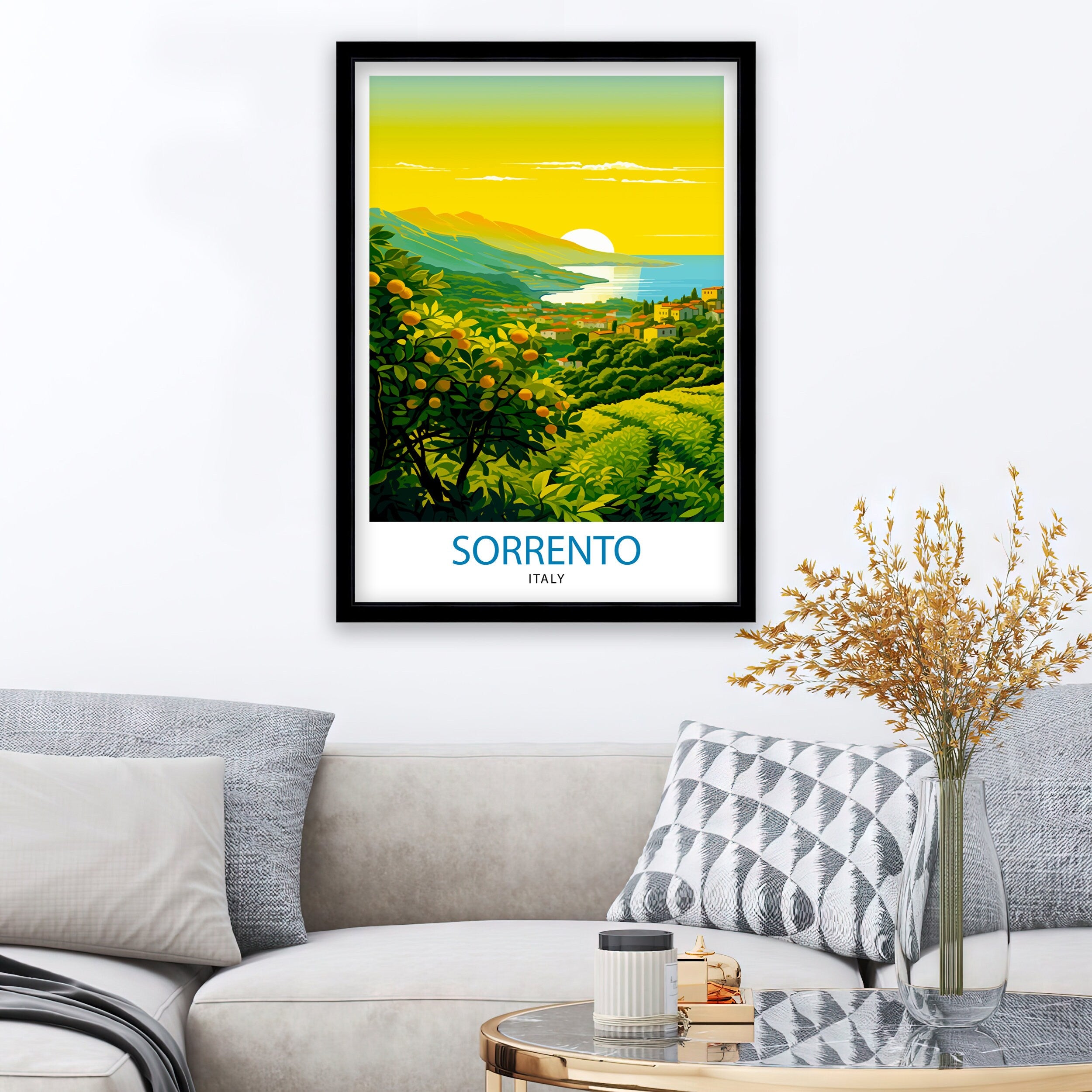 Sorrento Italy Travel Print Sorrento Wall Decor - Sorrento Poster Italy Travel Prints Sorrento Art Print Sorrento Italy Illustration