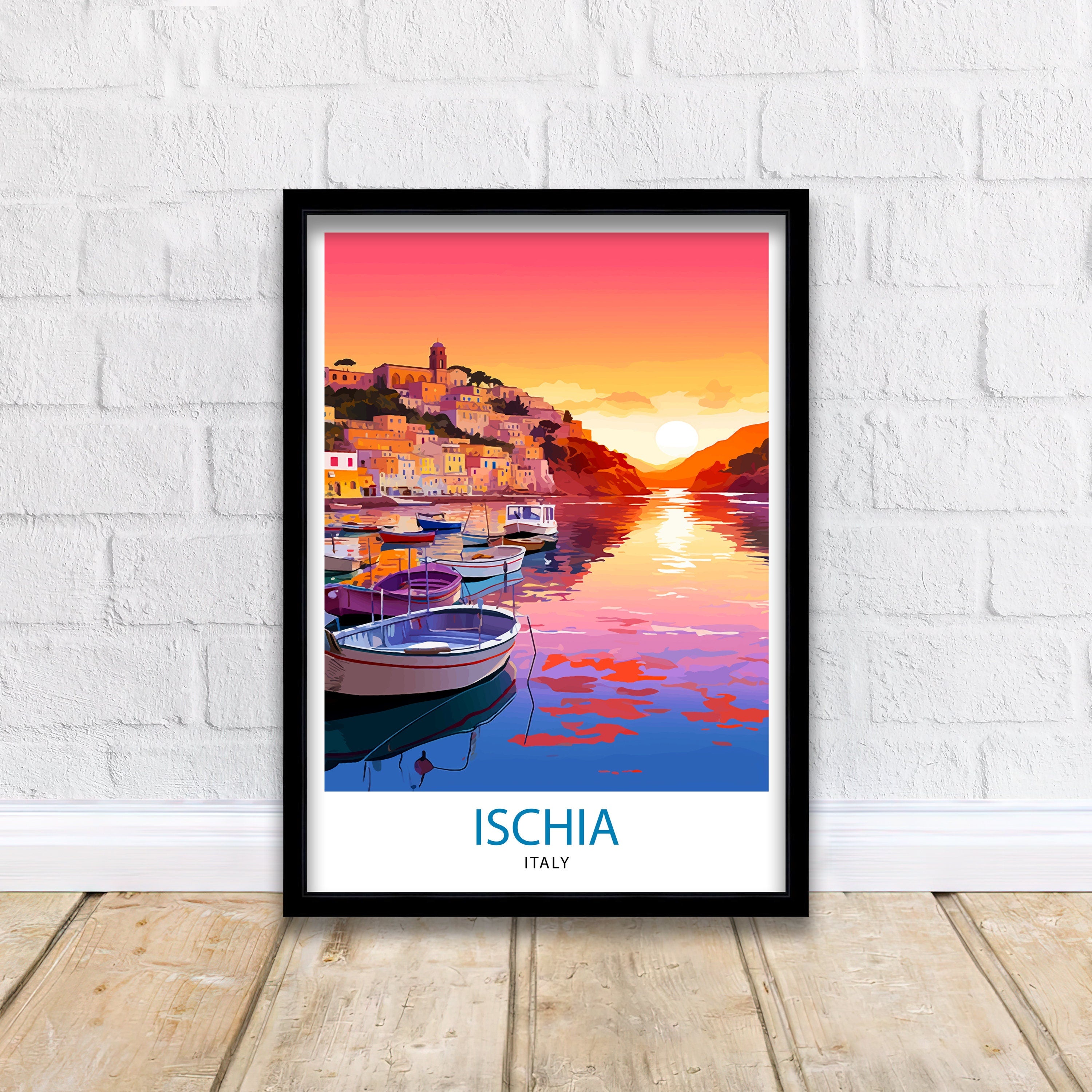 Ischia Italy Travel Print Ischia Wall Decor Ischia Home Living Decor Ischia Italy Illustration Travel Poster Gift For Ischia Italy Home