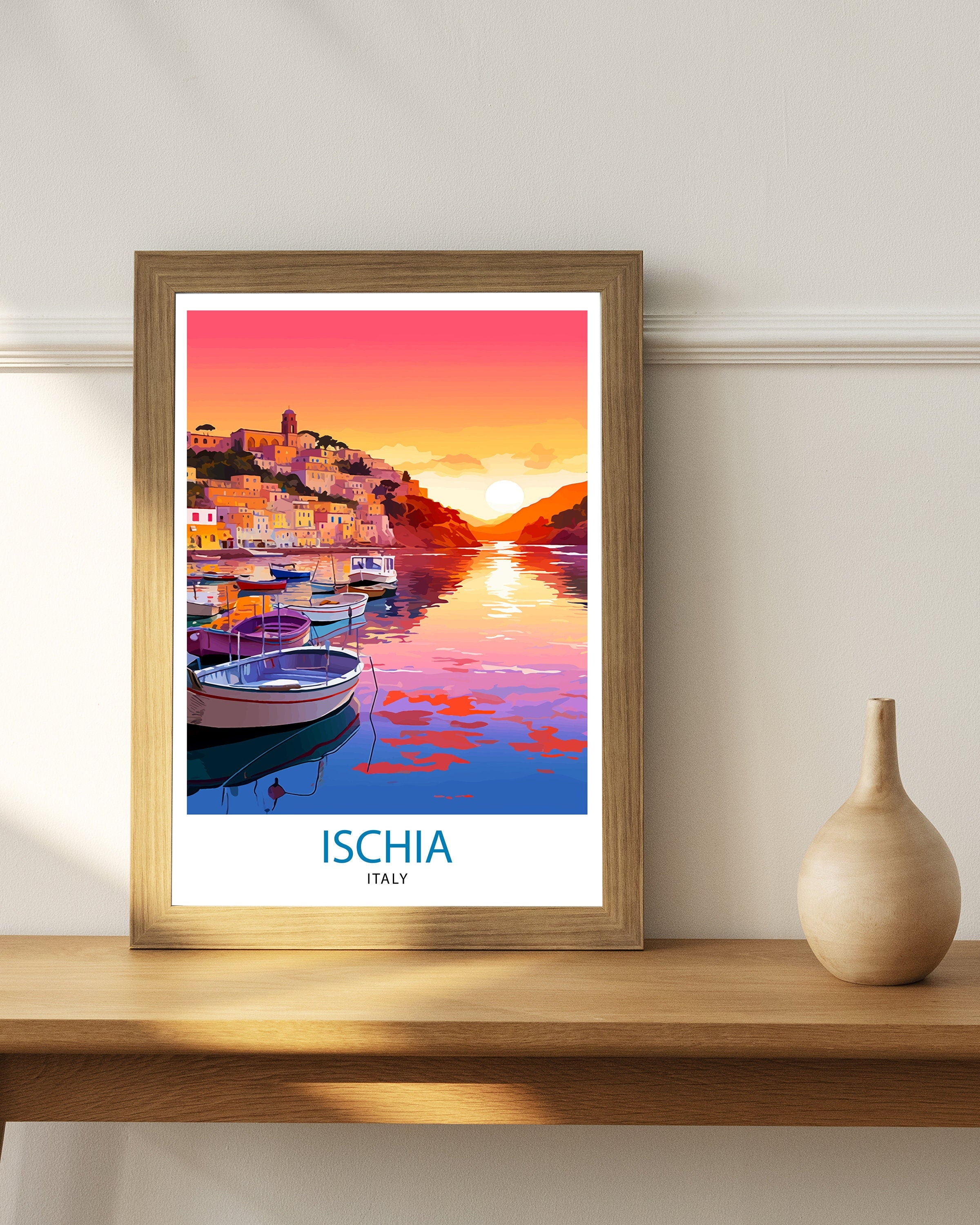 Ischia Italy Travel Print Ischia Wall Decor Ischia Home Living Decor Ischia Italy Illustration Travel Poster Gift For Ischia Italy Home