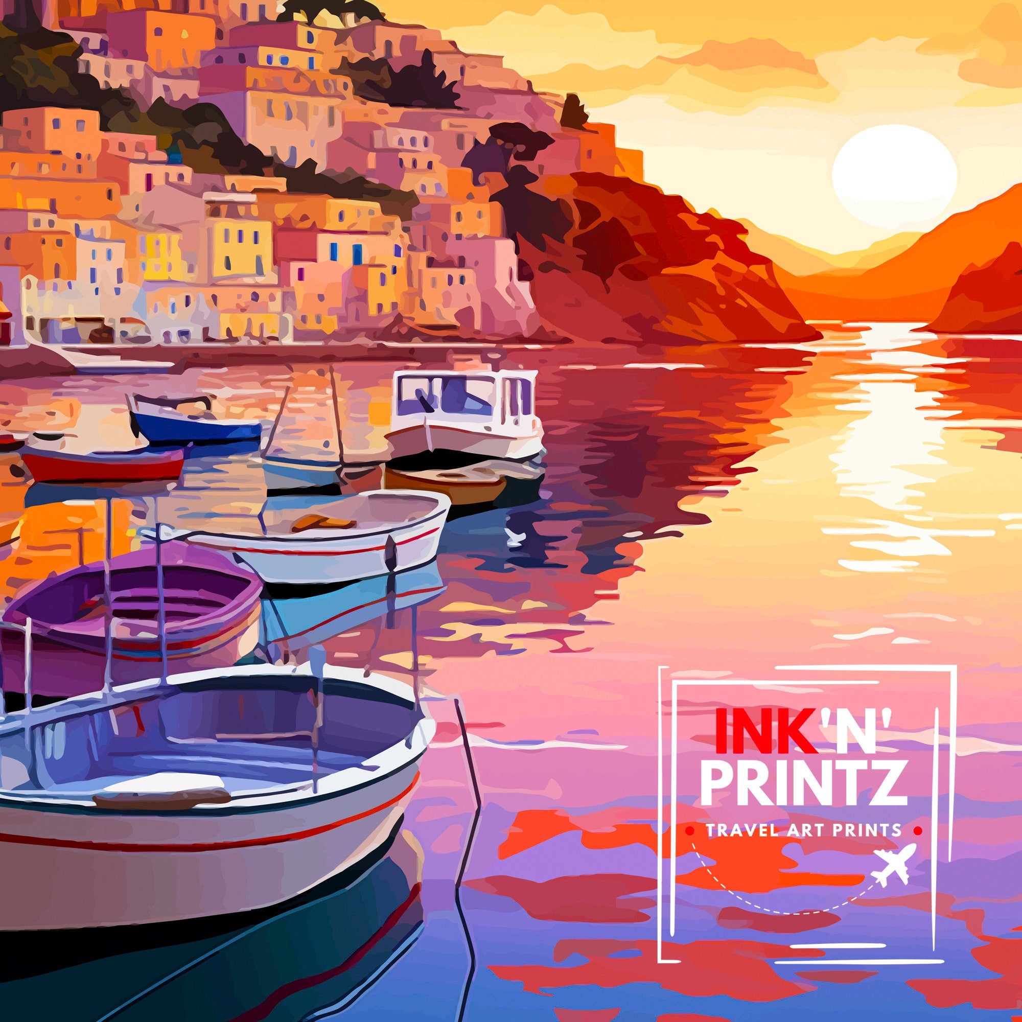 Ischia Italy Travel Print Ischia Wall Decor Ischia Home Living Decor Ischia Italy Illustration Travel Poster Gift For Ischia Italy Home