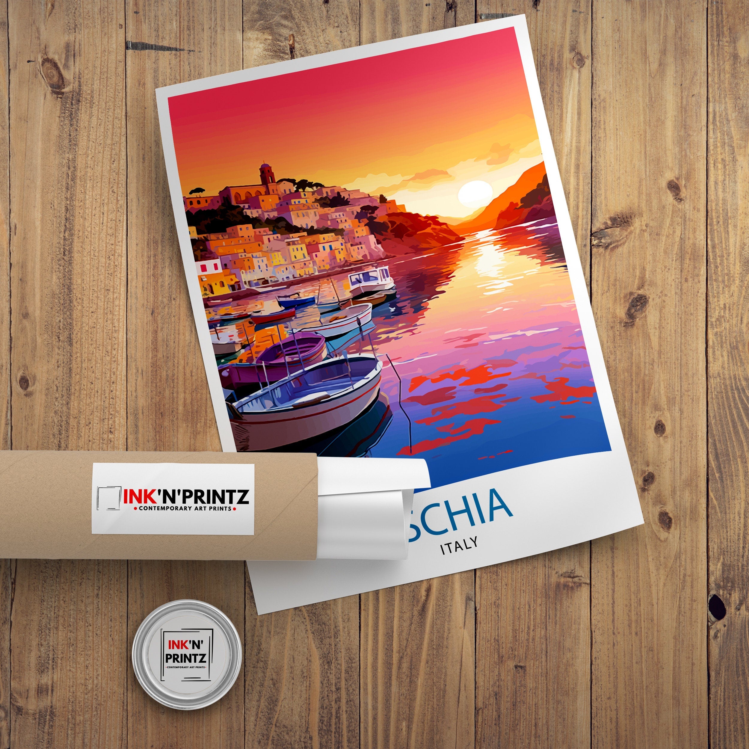 Ischia Italy Travel Print Ischia Wall Decor Ischia Home Living Decor Ischia Italy Illustration Travel Poster Gift For Ischia Italy Home